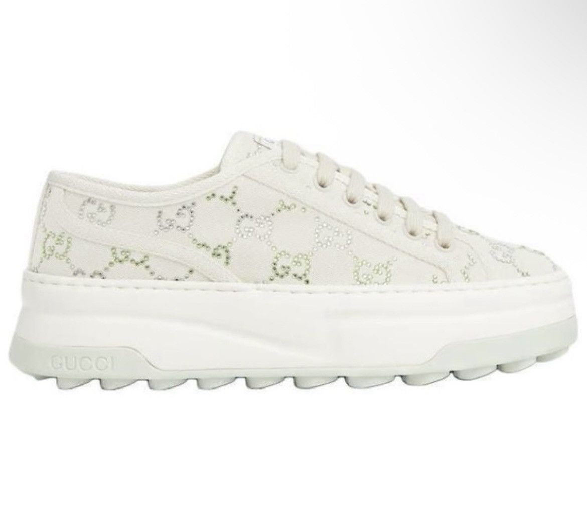 Gucci Gucci Canvas Lame Crystal GG Monogram Womens 1977 Sneakers Size US 10 / IT 40 - 3 Thumbnail