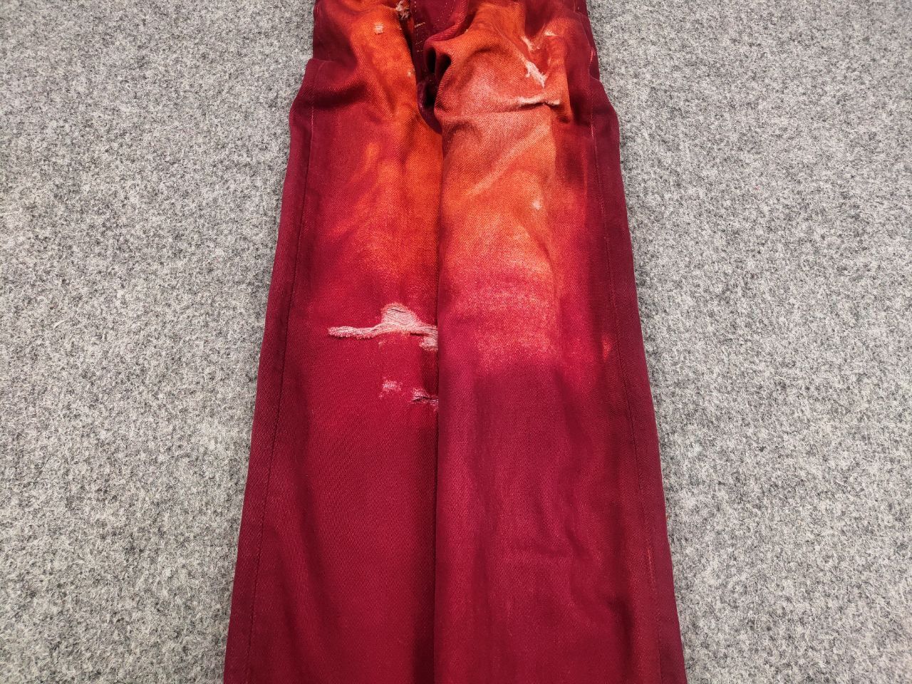 Levi's Vintage 90's Levis 501 DIstressed Denim Paint Red Jeans Size US 29 - 8 Thumbnail