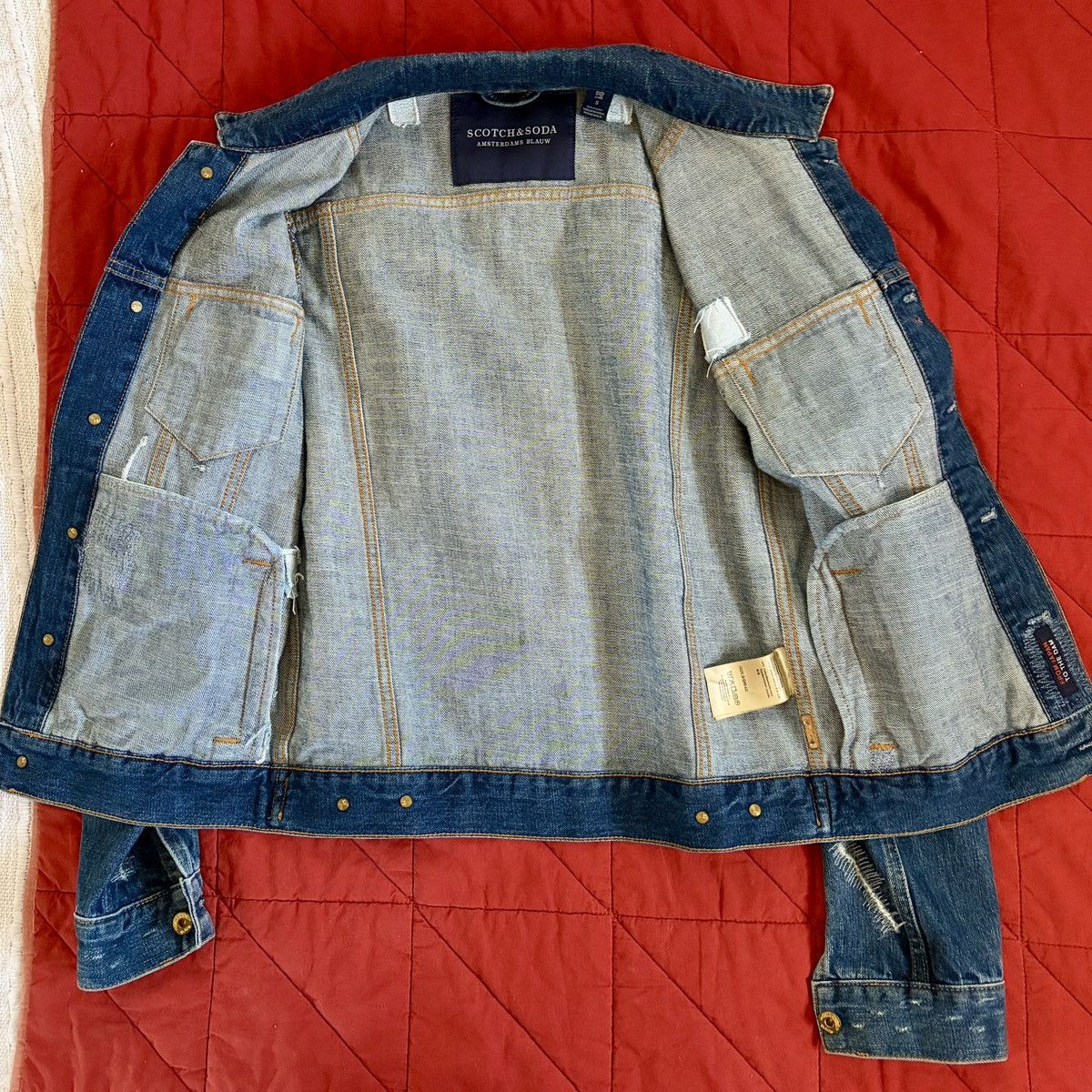 Scotch & Soda Scotch & Soda Distressed Denim Jacket Size US S / EU 44-46 / 1 - 3 Thumbnail