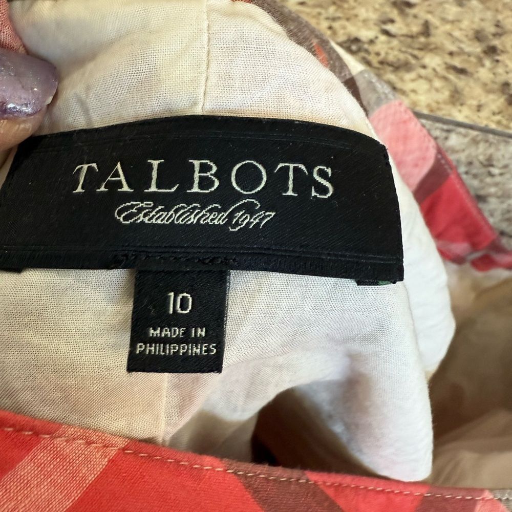 Robert Talbott Talbott size 10, red and white/gray pleated skirt Size 32" / US 10 / IT 46 - 4 Thumbnail