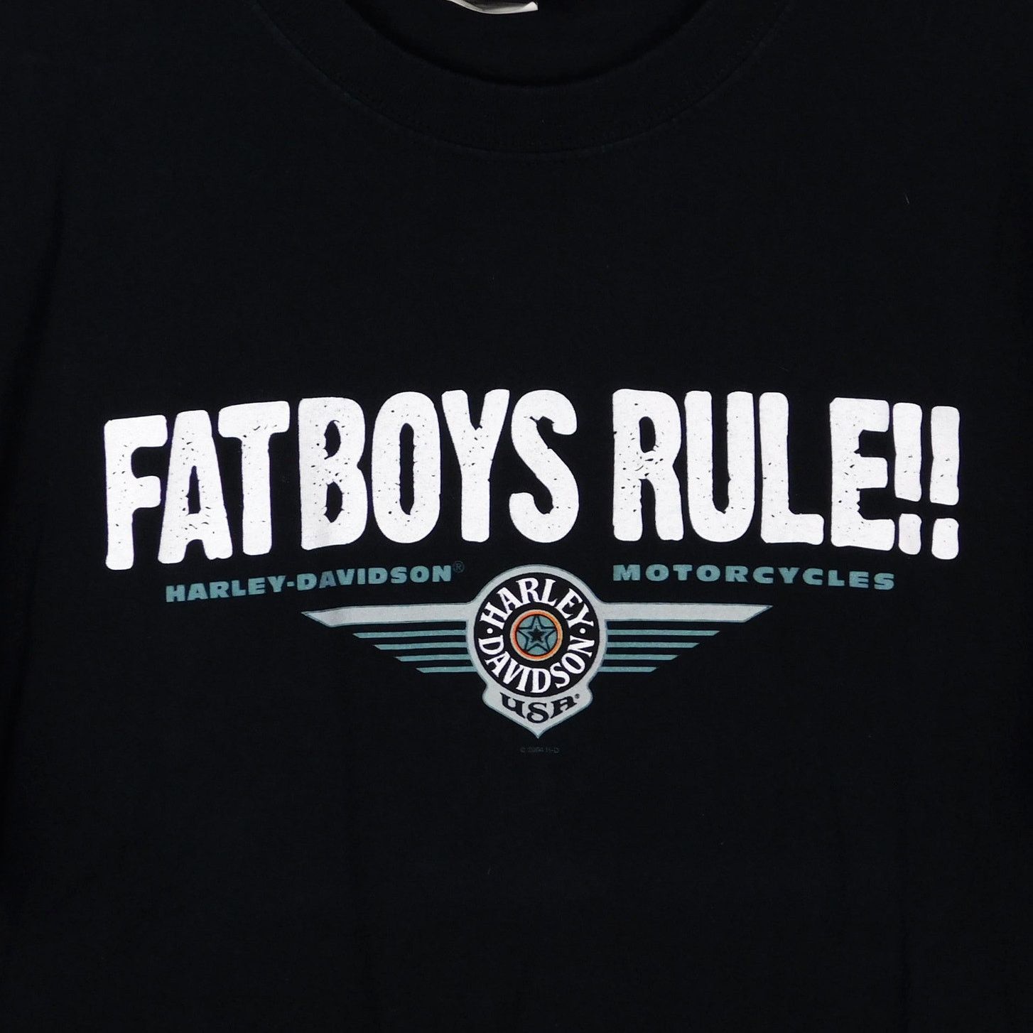 Harley Davidson Y2K Harley Davidson New Zealand Fat Boys Rule Tee Sz L 2004 Size US L / EU 52-54 / 3 - 4 Thumbnail