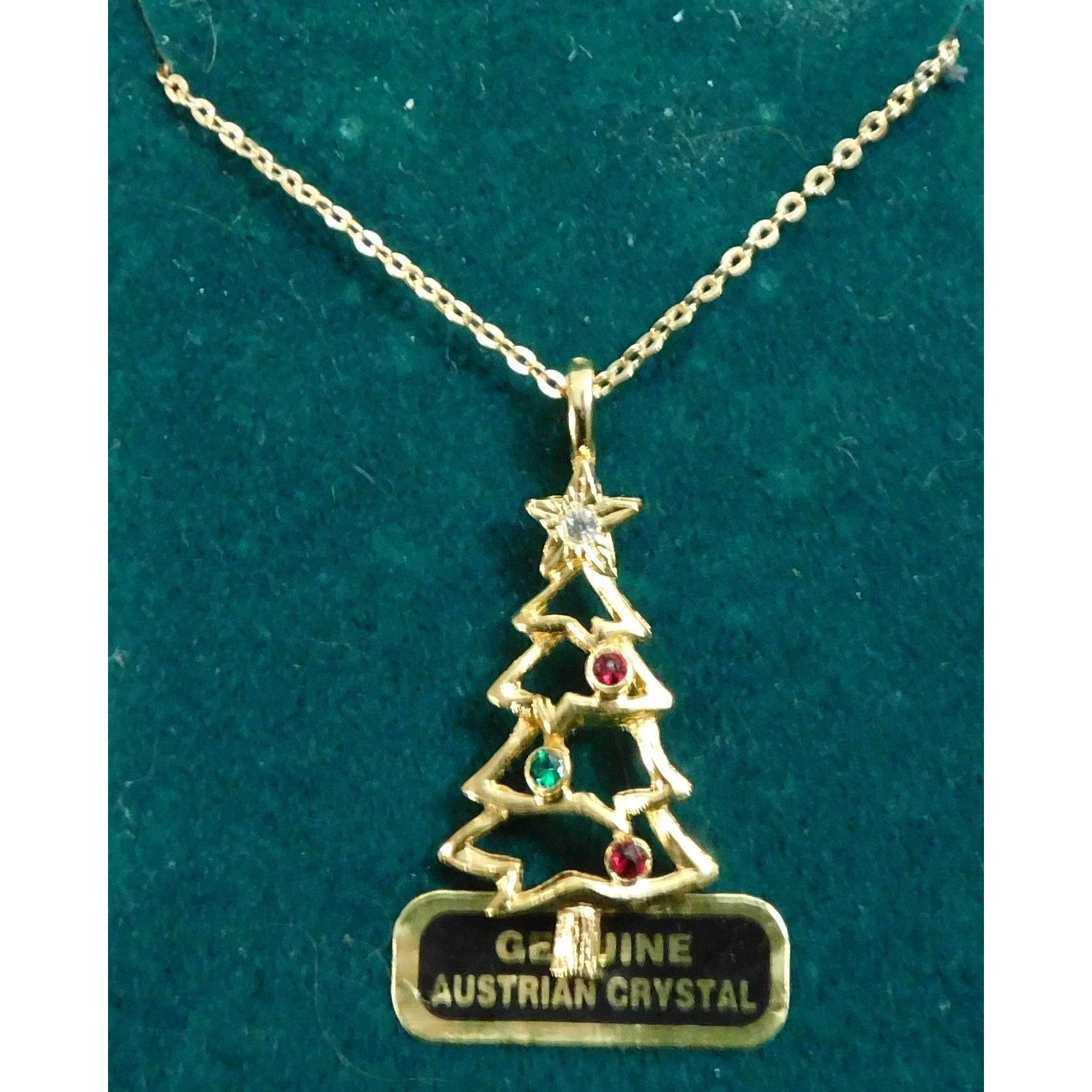 Other Genuine Austrian Crystal Gold Christmas Tree Necklace Size ONE SIZE - 1 Thumbnail
