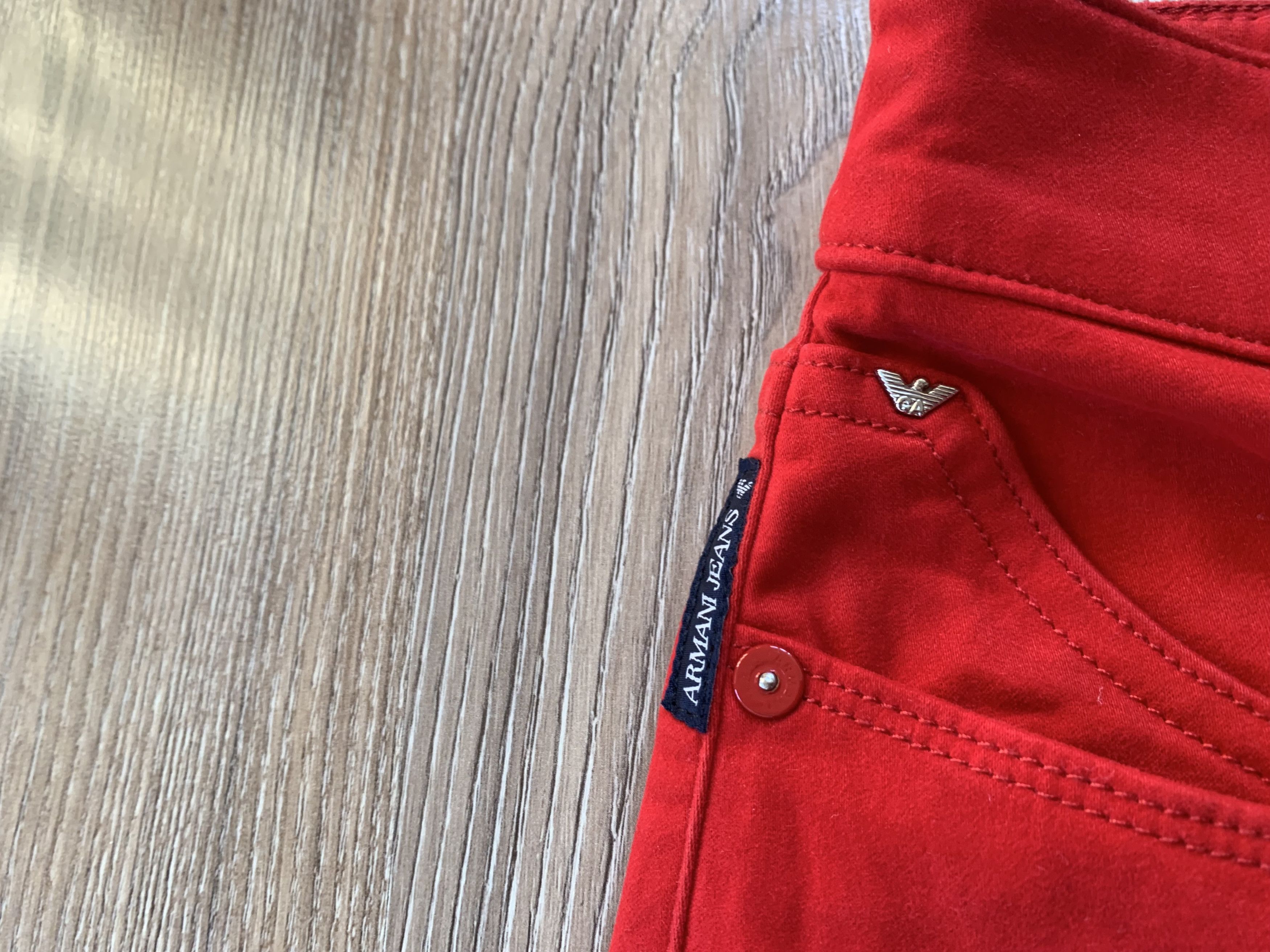 Armani × Vintage Rare Vintage Armani Jeans Red Stretch Jeans Pants Size 28" / US 6 / IT 42 - 5 Thumbnail