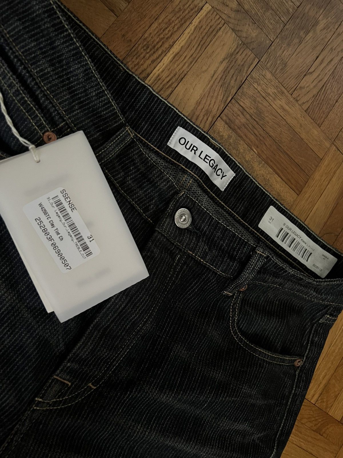 Our Legacy Treble cut velvet navy blue Size US 31 - 2 Thumbnail