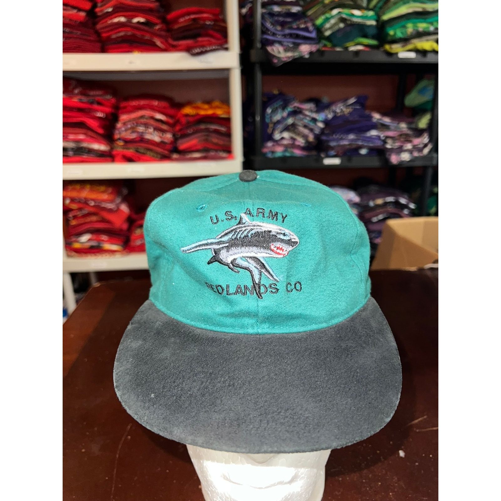Vintage Vintage US Army Redlands Hat Red Lands Shark Green Sansegal Size ONE SIZE - 1 Thumbnail