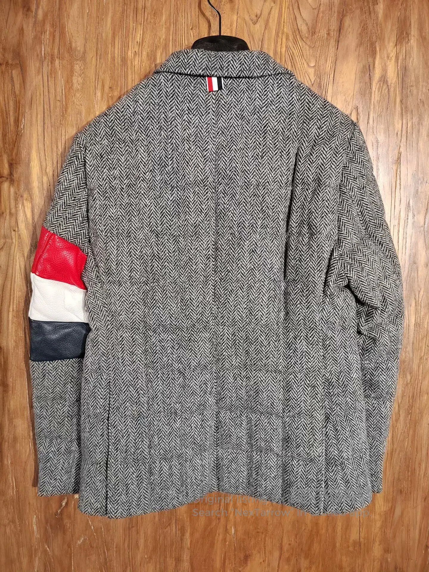 Thom Browne Thom Browne Wool Jacket with Leather Sleeves. Size US S / EU 44-46 / 1 - 7 Thumbnail