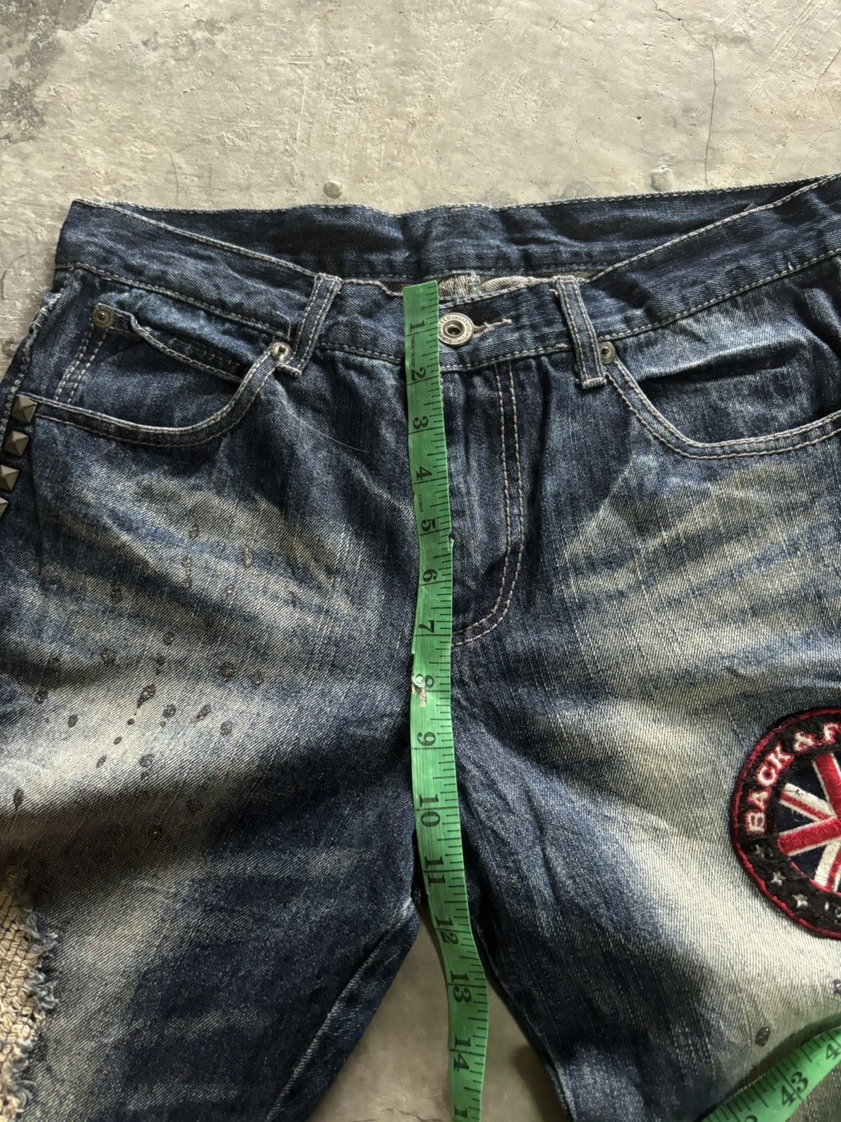 Hysteric Glamour DISTRESSED BACK&FORTH JAPANESE DENIM STUDDED GRUNGE SPLATTER Size US 33 - 18 Thumbnail