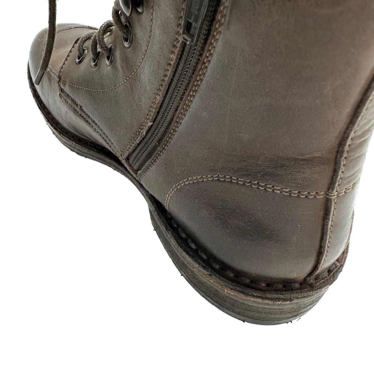 Other Boemos Italy Brown Leather Boots Lace Zip Up US6.5 EU37 Size US 7 / IT 37 - 9 Thumbnail