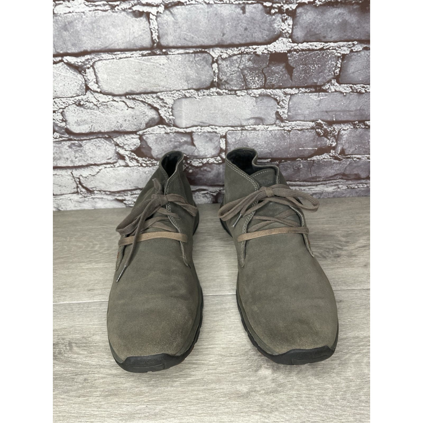Eddie Bauer Eddie Bauer Green Brown Suede Leather Mid Lace Up Desert Boo Size US 11.5 / EU 44-45 - 14 Thumbnail