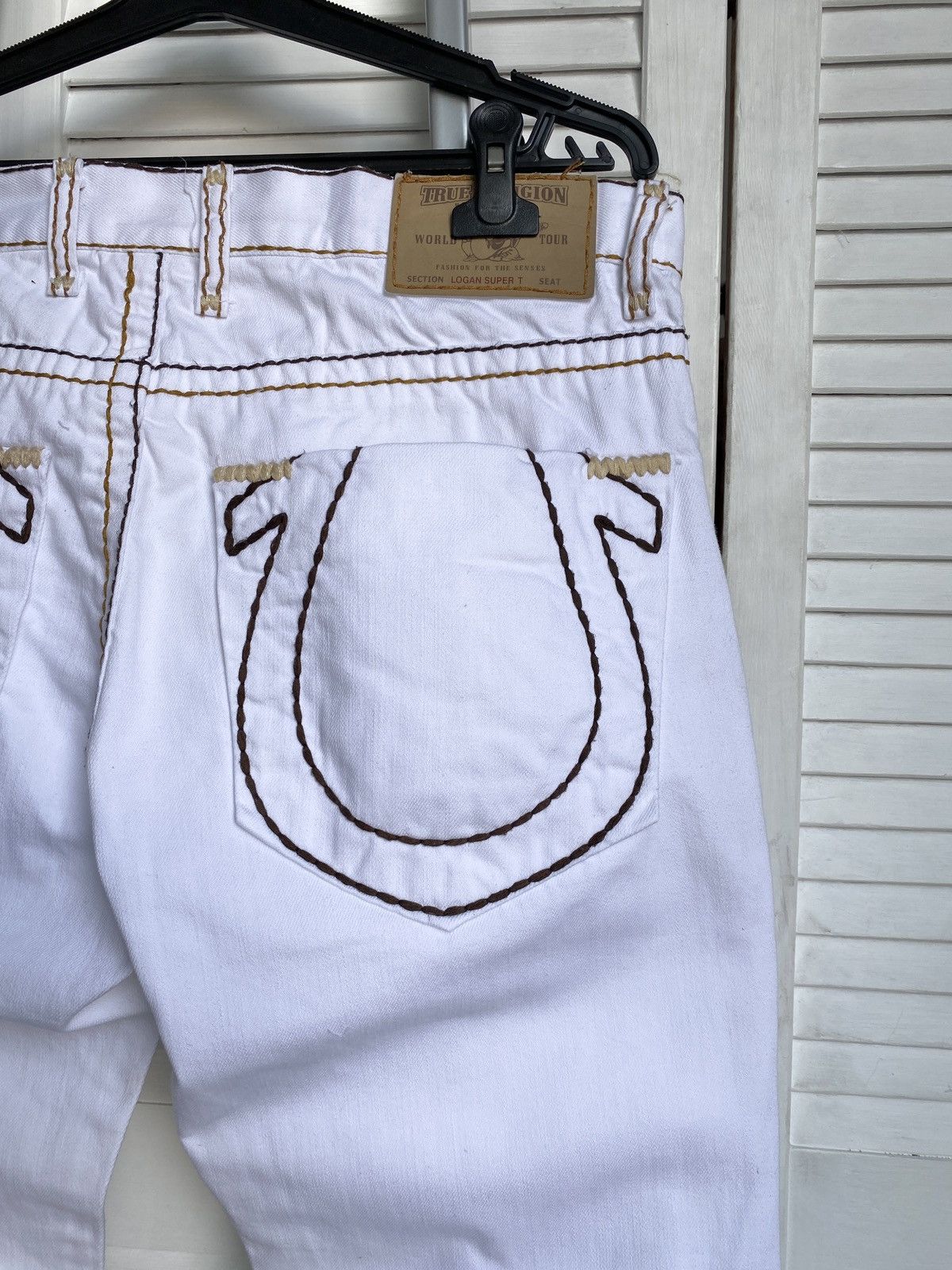 True Religion × Vintage True Religion White Jeans Big Stitch Denim USA Logan Super Size US 34 / EU 50 - 15 Thumbnail