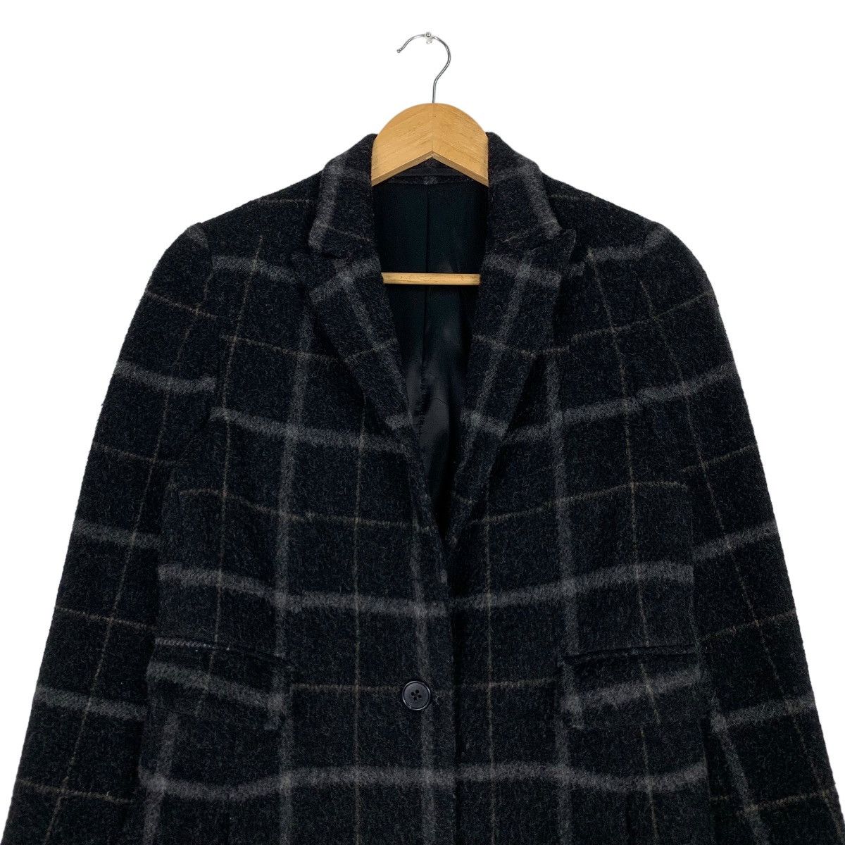 5351 POUR LES HOMMES 5351 Pour Les FEMMES Checked Wool Overcoat #1076-C49 Size S / US 4 / IT 40 - 2 Thumbnail