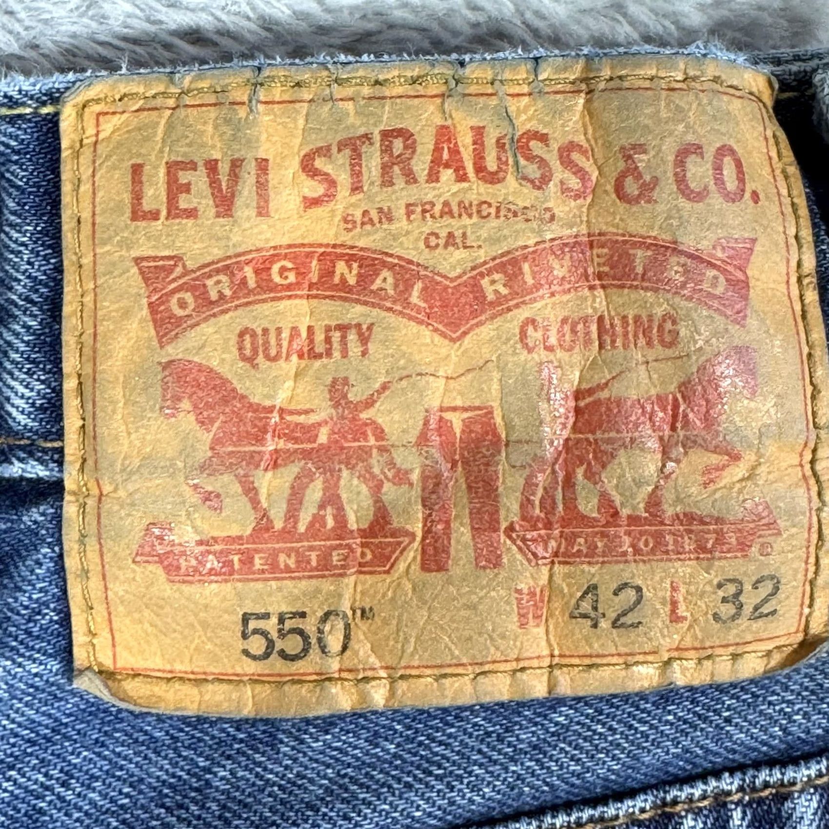 Levi's Levi's 550 Jeans Mens 42x32 Blue Relaxed Tapered Leg Denim Pants High Rise Vintage No Size US 42 / EU 58 - 3 Thumbnail