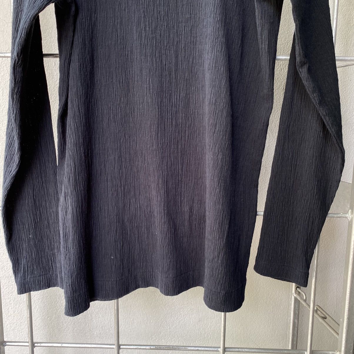 Issey Miyake Plantation Black Crinkled Stretch Long Sleeve Top Size M / US 6-8 / IT 42-44 - 11 Thumbnail