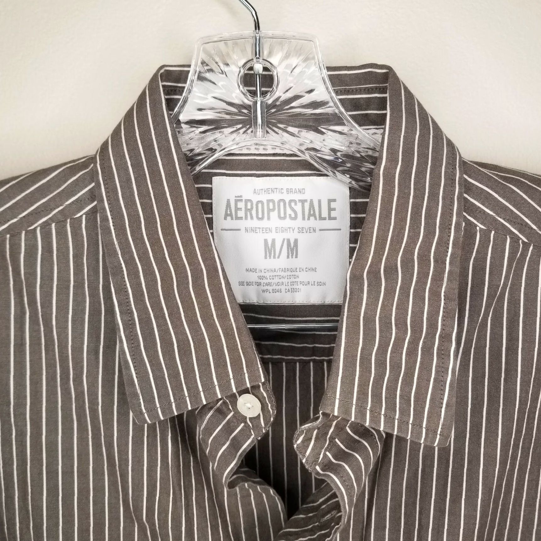 Vintage AEROPOSTALE Shirt Mens Gray Striped Long Sleeve Button-Up Size Medium Size US M / EU 48-50 / 2 - 3 Thumbnail