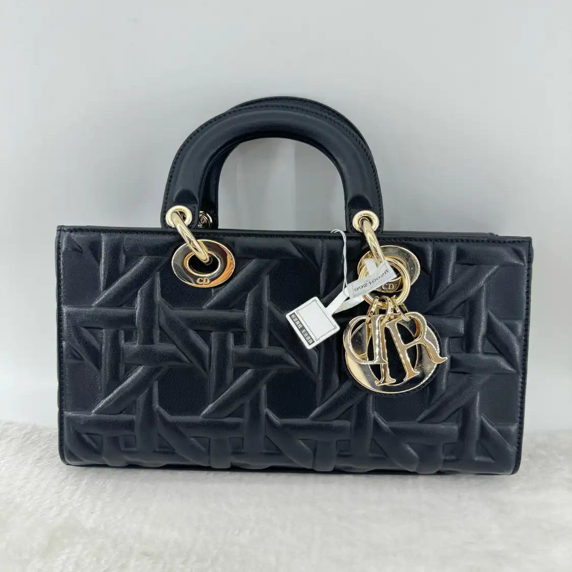 Dior DIOR Lady D-Joy Medium black cowhide leather embossed crossbody bag 2 striped de Size ONE SIZE - 1 Thumbnail