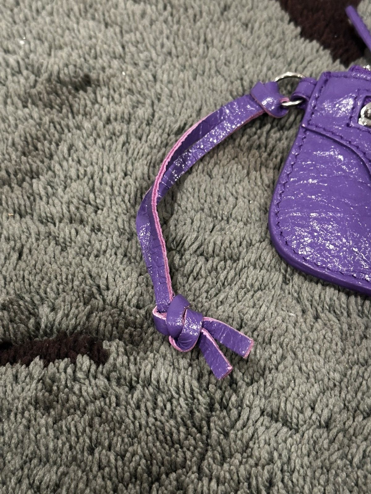 Balenciaga Purple Le Cagole Coin Holder in Arena Lambskin Size ONE SIZE - 5 Thumbnail