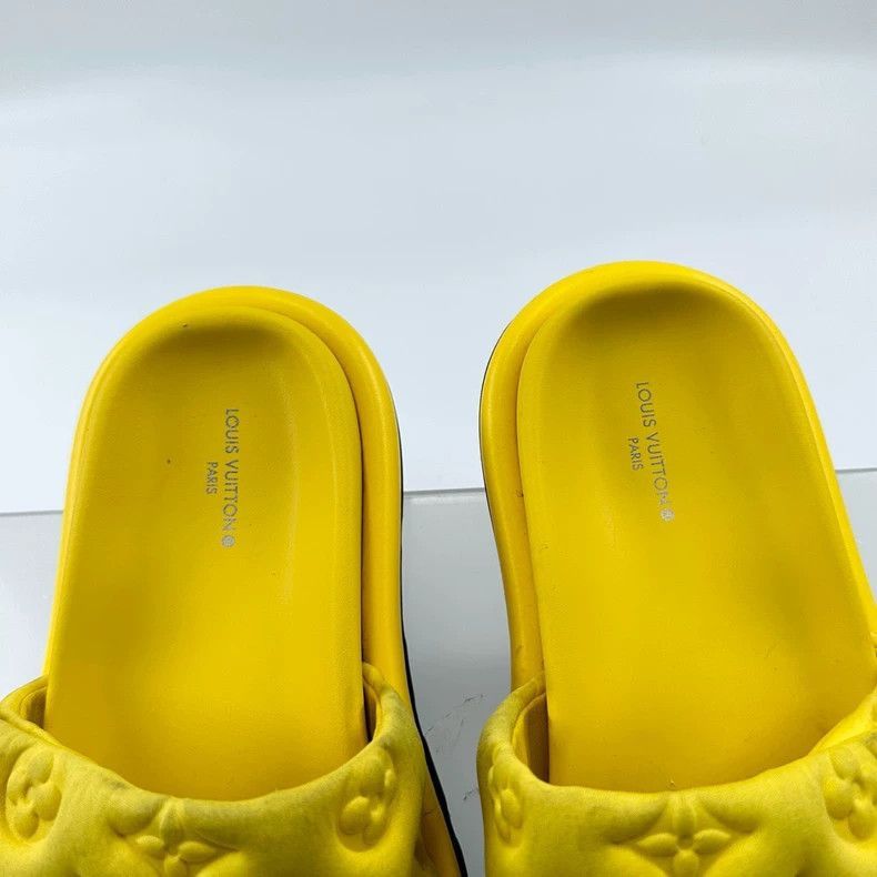 Louis Vuitton Louis Vuitton Yellow Slides with Velcro Strap -2505 Size US 4.5 / IT 34.5 - 6 Thumbnail