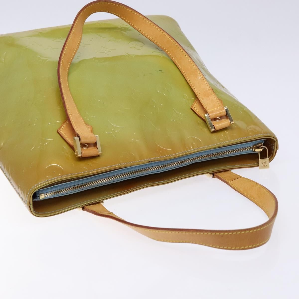 Louis Vuitton LOUIS VUITTON Monogram Vernis Houston Hand Bag Baby Blue Size ONE SIZE - 6 Thumbnail