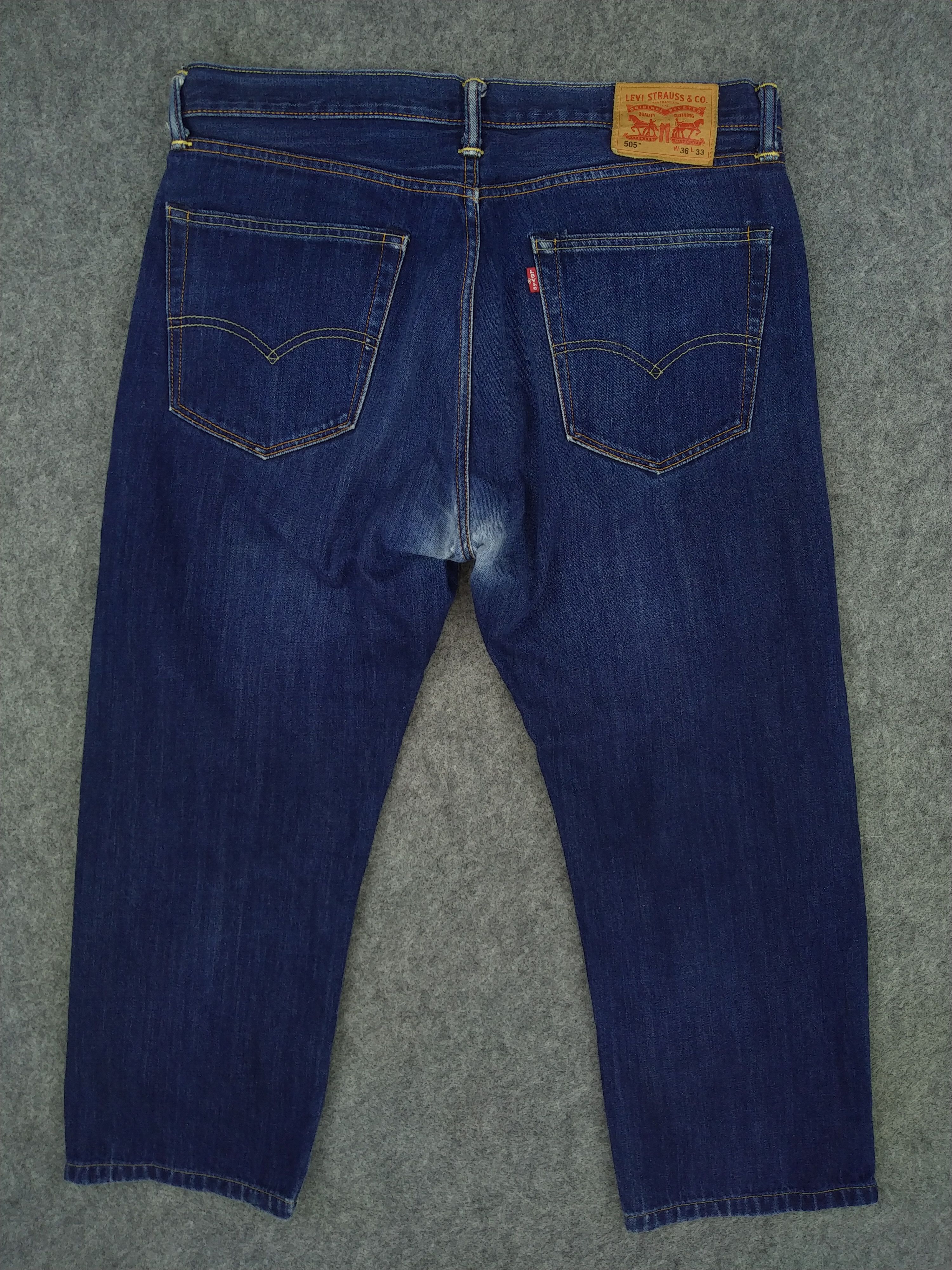 Levi's Dark Blue Levi's 505 Denim 37x24.5 -JN537 Size US 37 - 2 Thumbnail