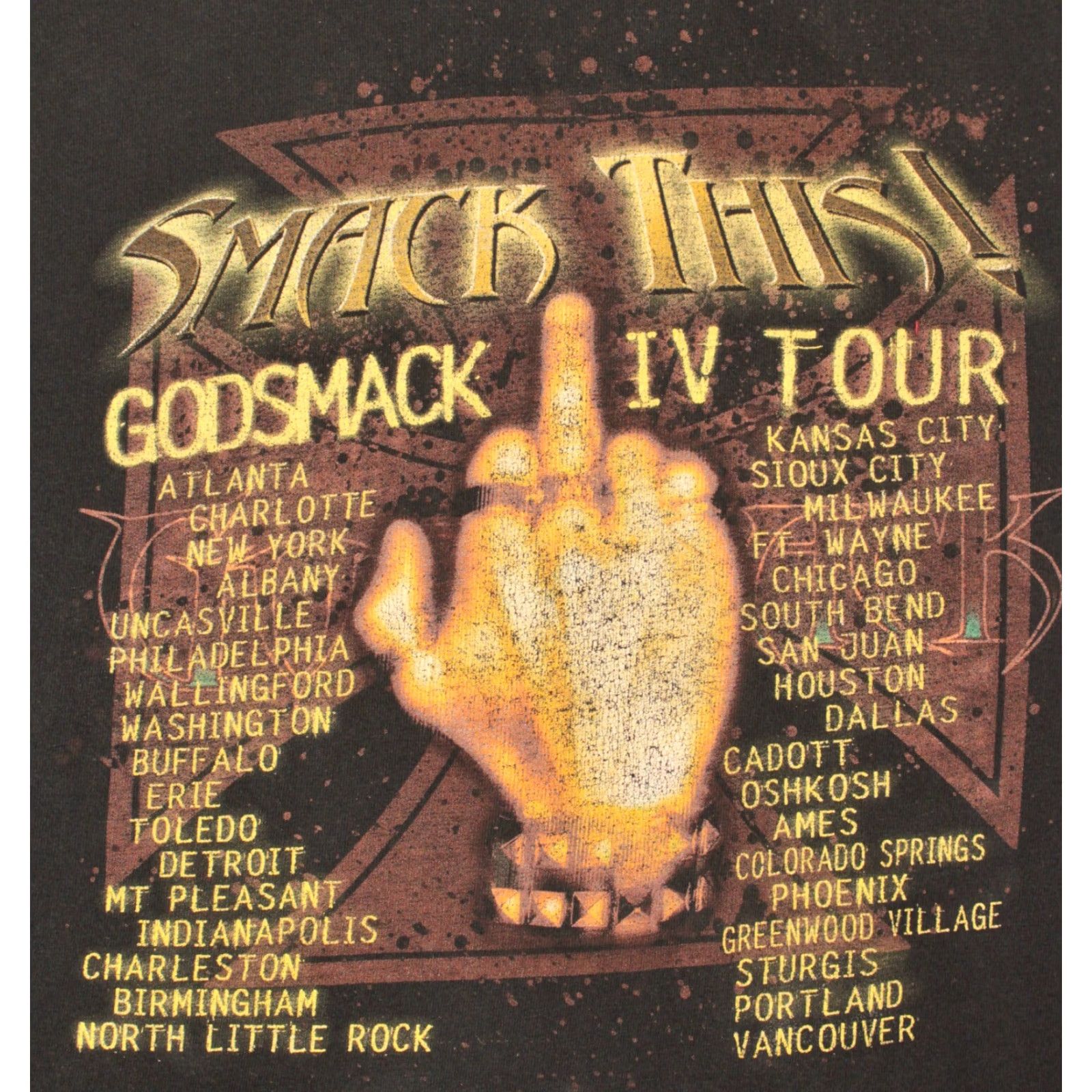 Anvil VINTAGE Men’s Godsmack Smack This IV Tour TShirt XL Black Graphic Tee 2000s Style Mens Size US XL / EU 56 / 4 - 4 Thumbnail