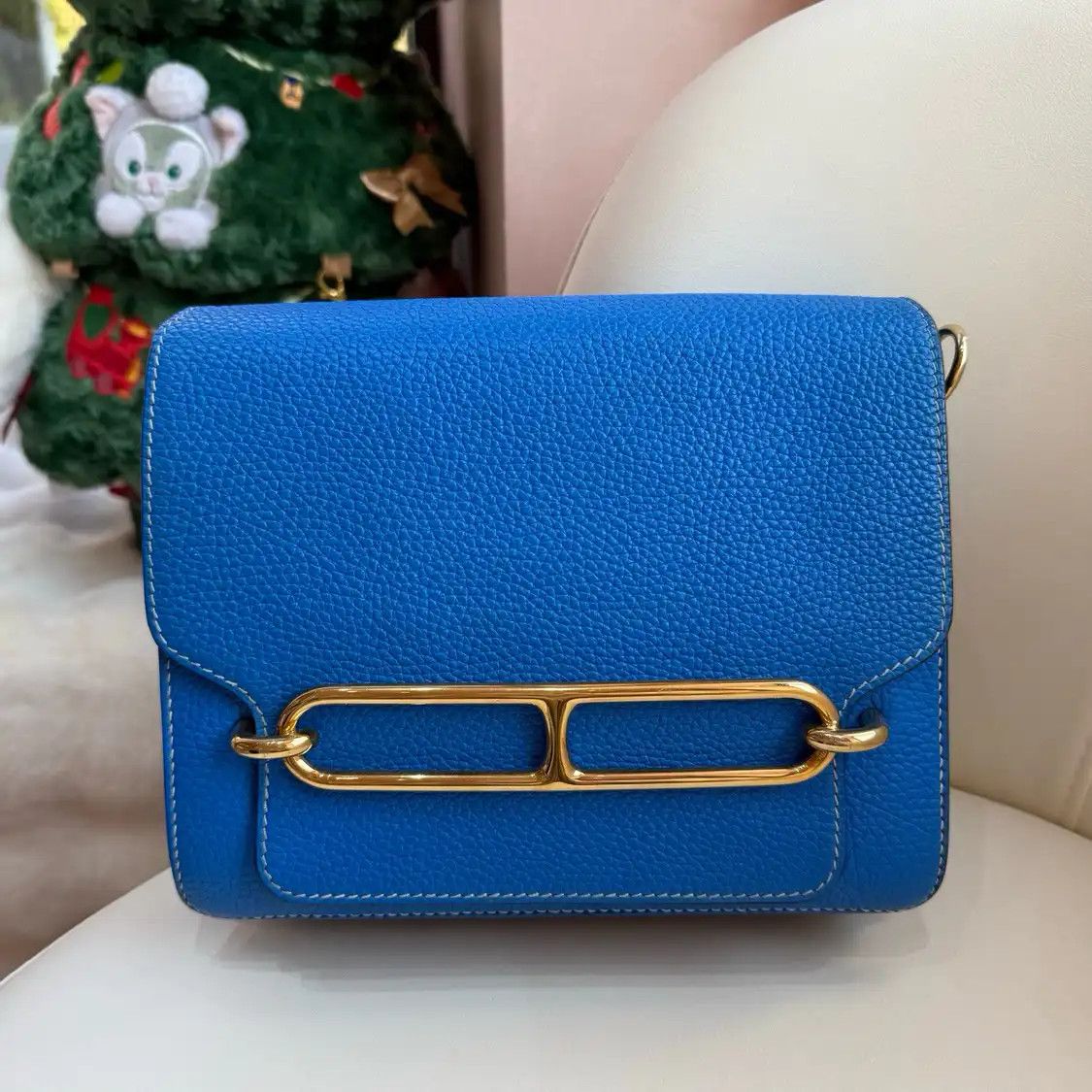 Hermes Hermes Roulis mini blue Evercolor cowhide leather Roulis crossbody bag gold hard Size ONE SIZE - 1 Thumbnail