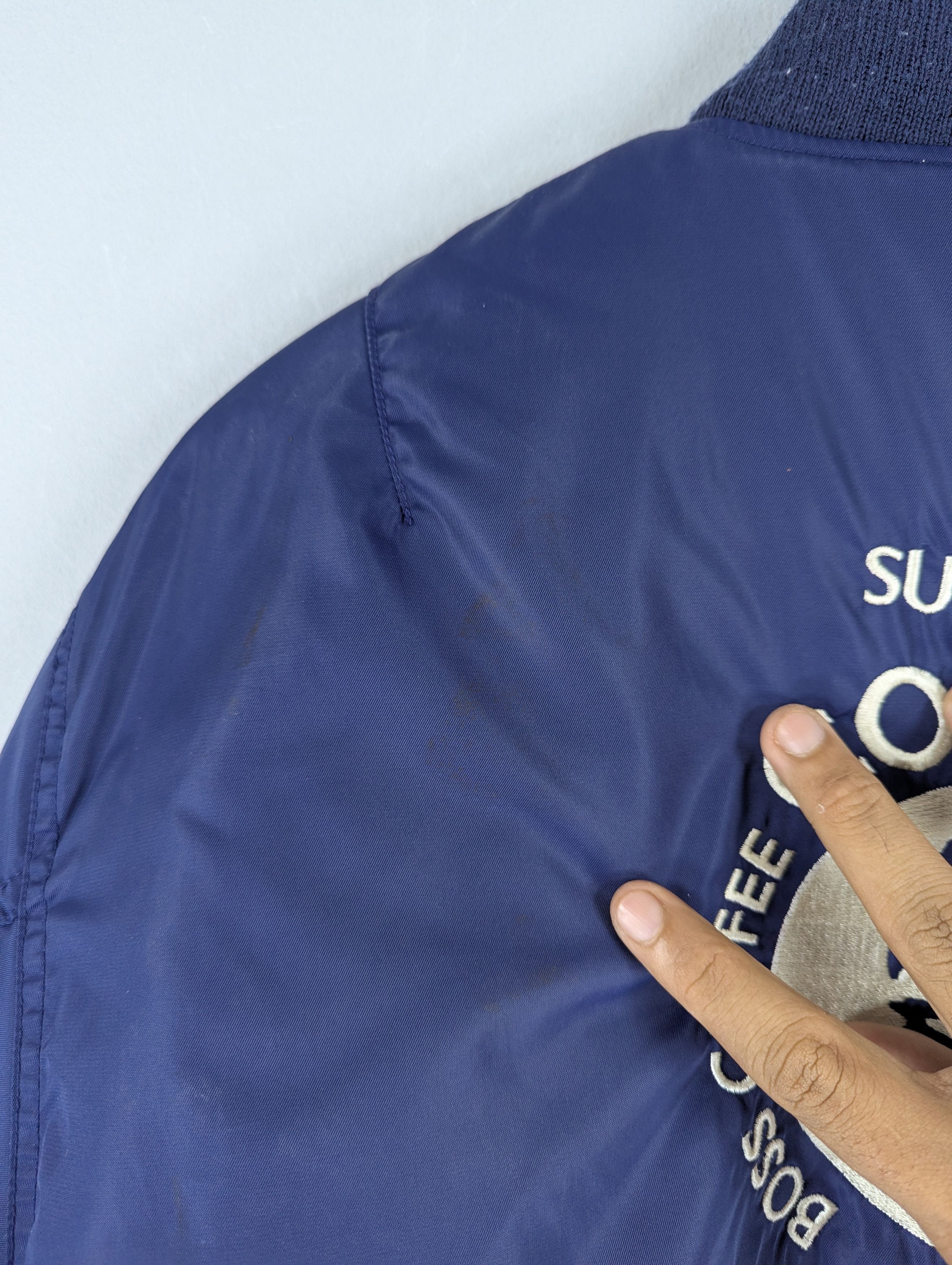 Japanese Brand Vintage 90s Suntory Coffee Boss Bomber Flight Jacket Size US L / EU 52-54 / 3 - 14 Thumbnail