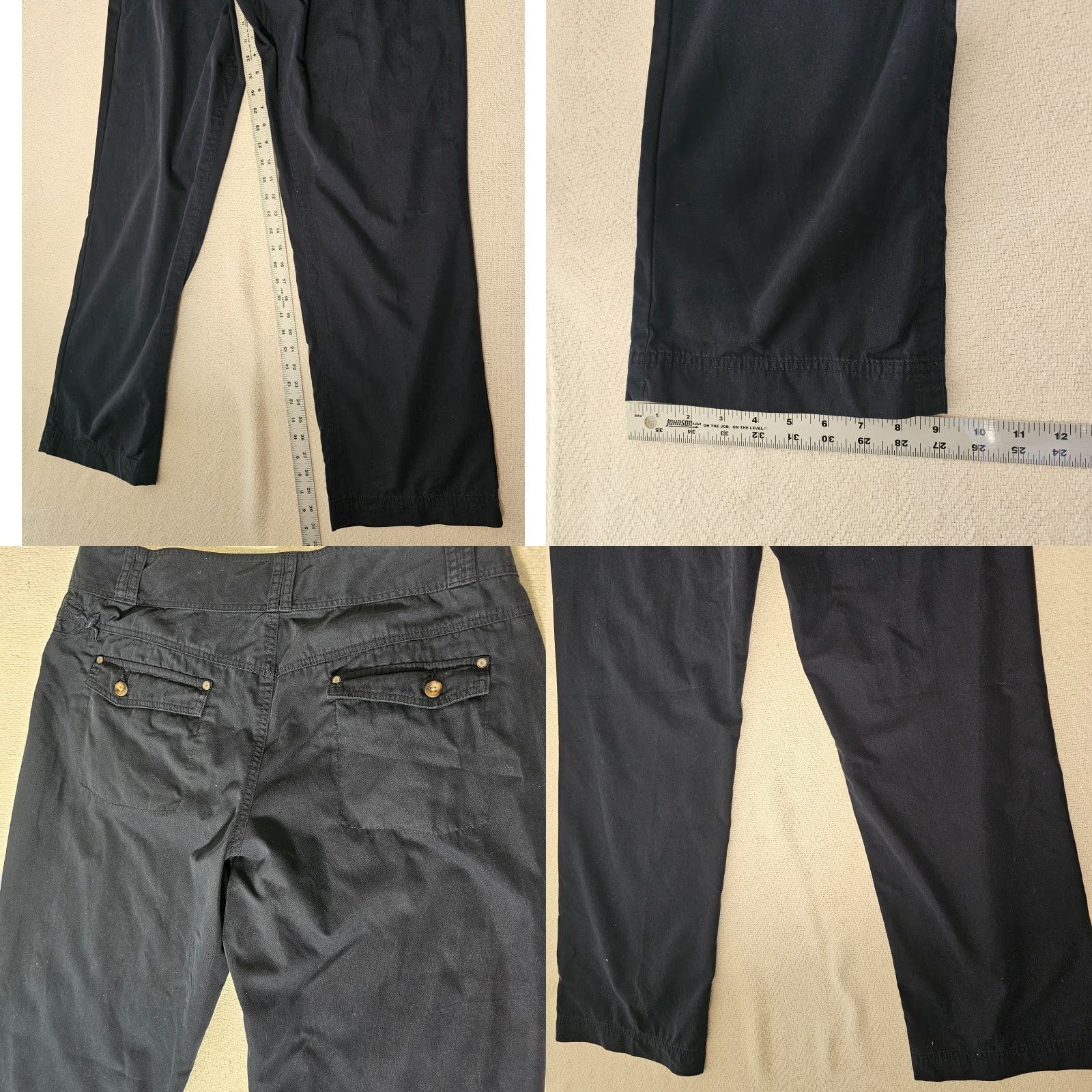 Vintage Cabela's Womens Size 14 Straight Pants Dark Blue Nylon Pockets Outdoors Chino Casual All Season Size 36" / US 14 / IT 50 - 8 Thumbnail