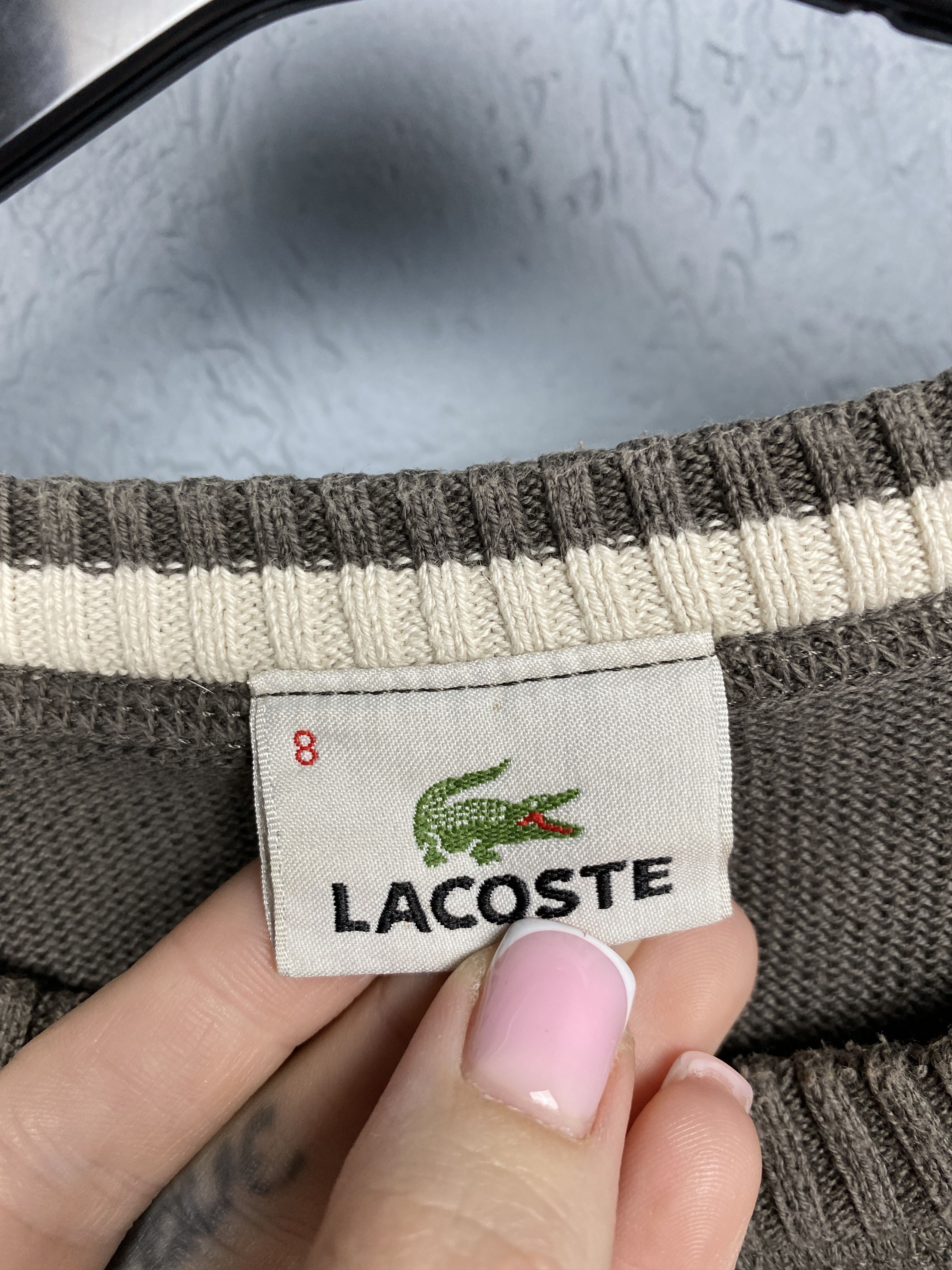 Lacoste × Vintage Lacoste Vintage Mens Crew Neck Sweater Size US XXL / EU 58 / 5 - 4 Thumbnail