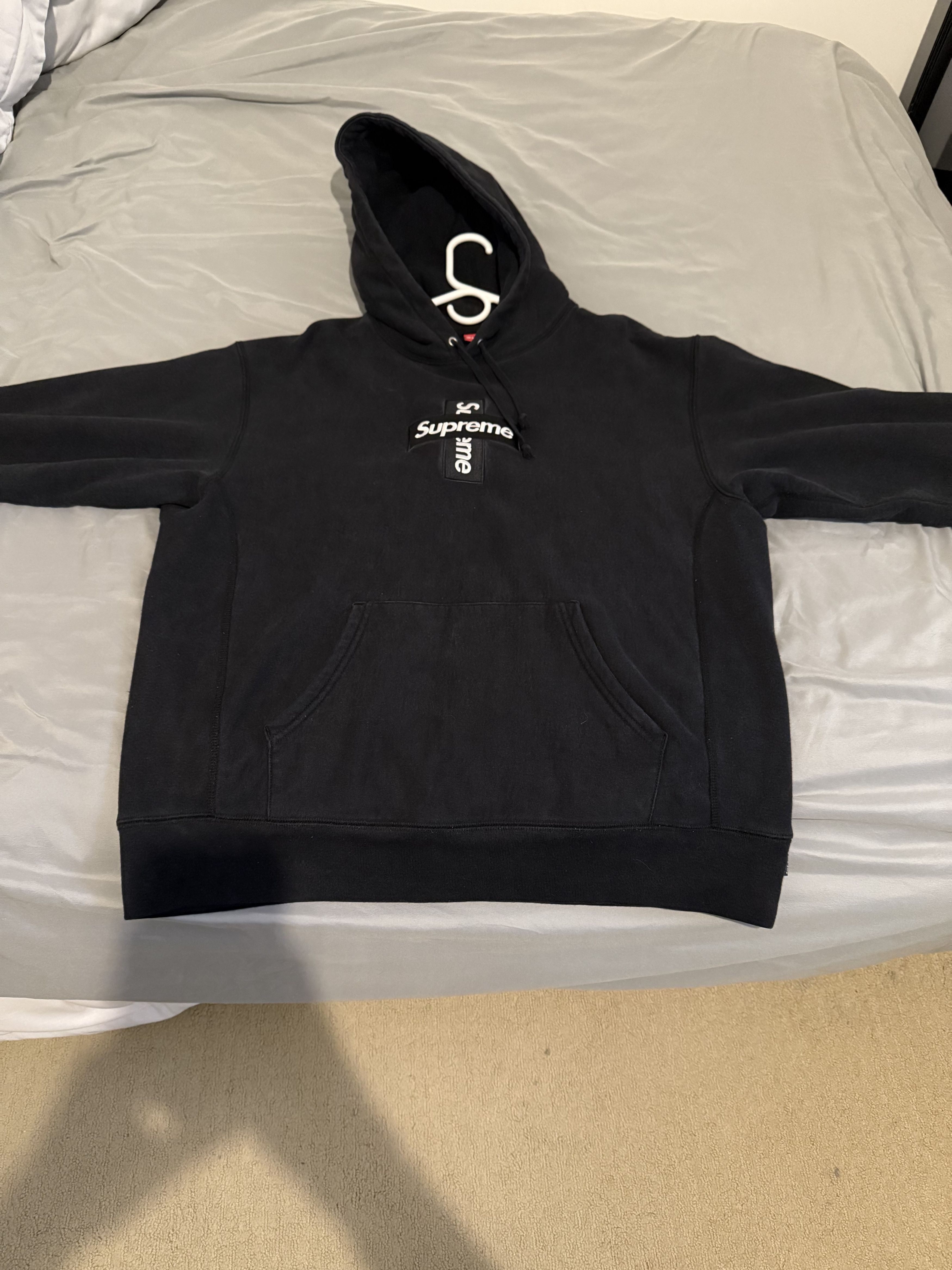 Supreme Cross Box Logo Hoodie Black | Grailed