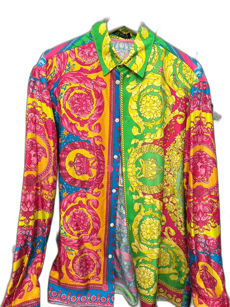 Versace Versace Multi-Color Patterned Button-Up Shirt - dmc Size M / US 6-8 / IT 42-44 - 1 Thumbnail