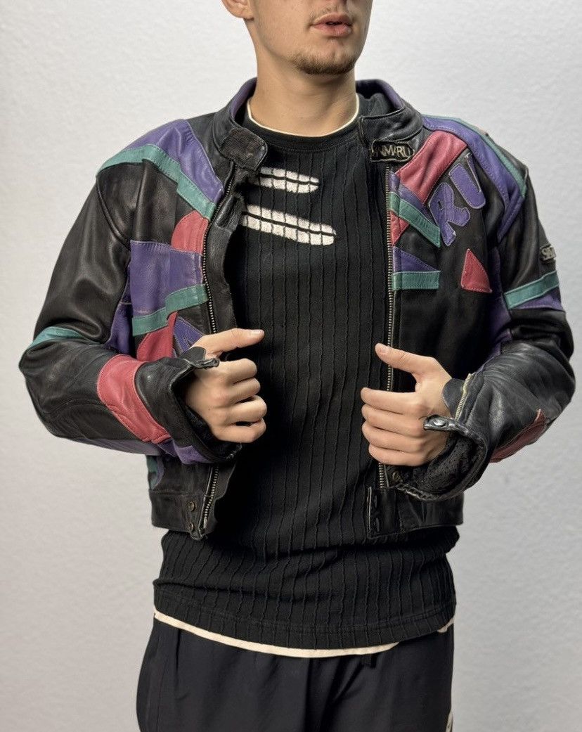 Genuine Leather × Japanese Brand Leather Jacket Vintage Faded Racing Brown Biker Y2K Size US L / EU 52-54 / 3 - 5 Thumbnail