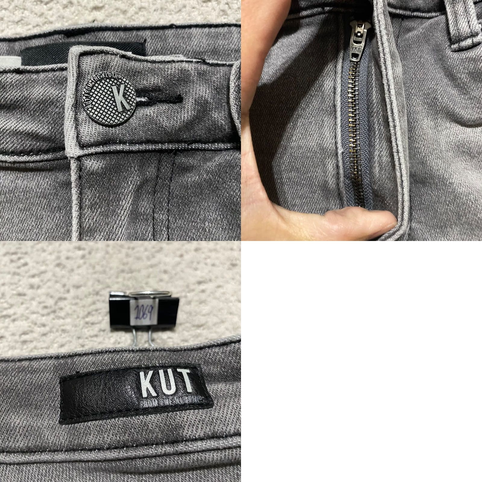 Vintage KUT from the Kloth Womens 2 Denim Shorts Gray Inseam 3" Cut-Off Distressed Stretch Pockets 5-Pocket High Rise Casual Summer Spring Fall xs? Wait. Size 26" / US 2 / IT 38 - 8 Thumbnail