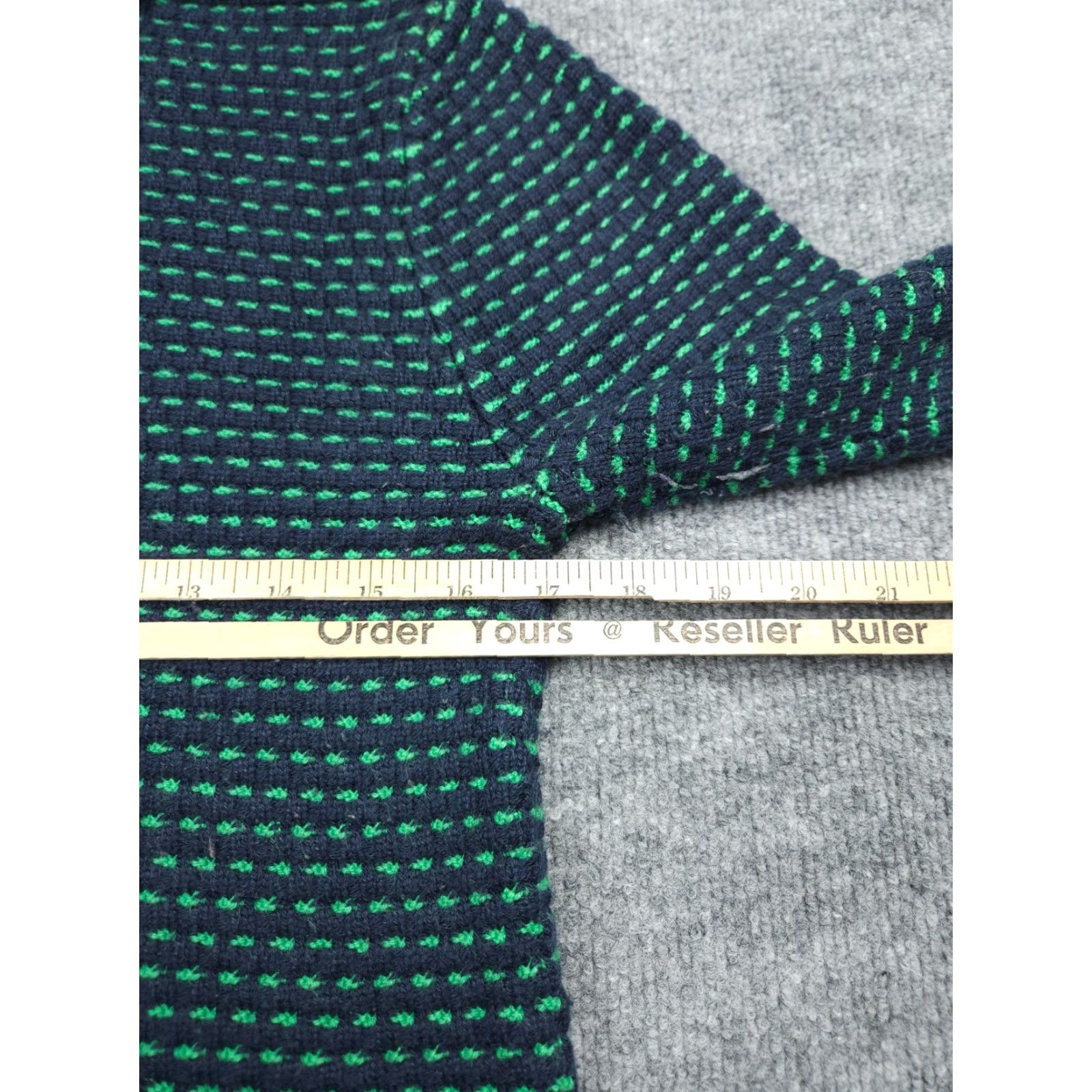 J.Crew J.CREW Turtleneck Sweater Women's XS Green Knit Ribbed Acrylic Blend Pullover Slim Long Sleeve Geometric Pattern Size XS / US 0-2 / IT 36-38 - 7 Thumbnail