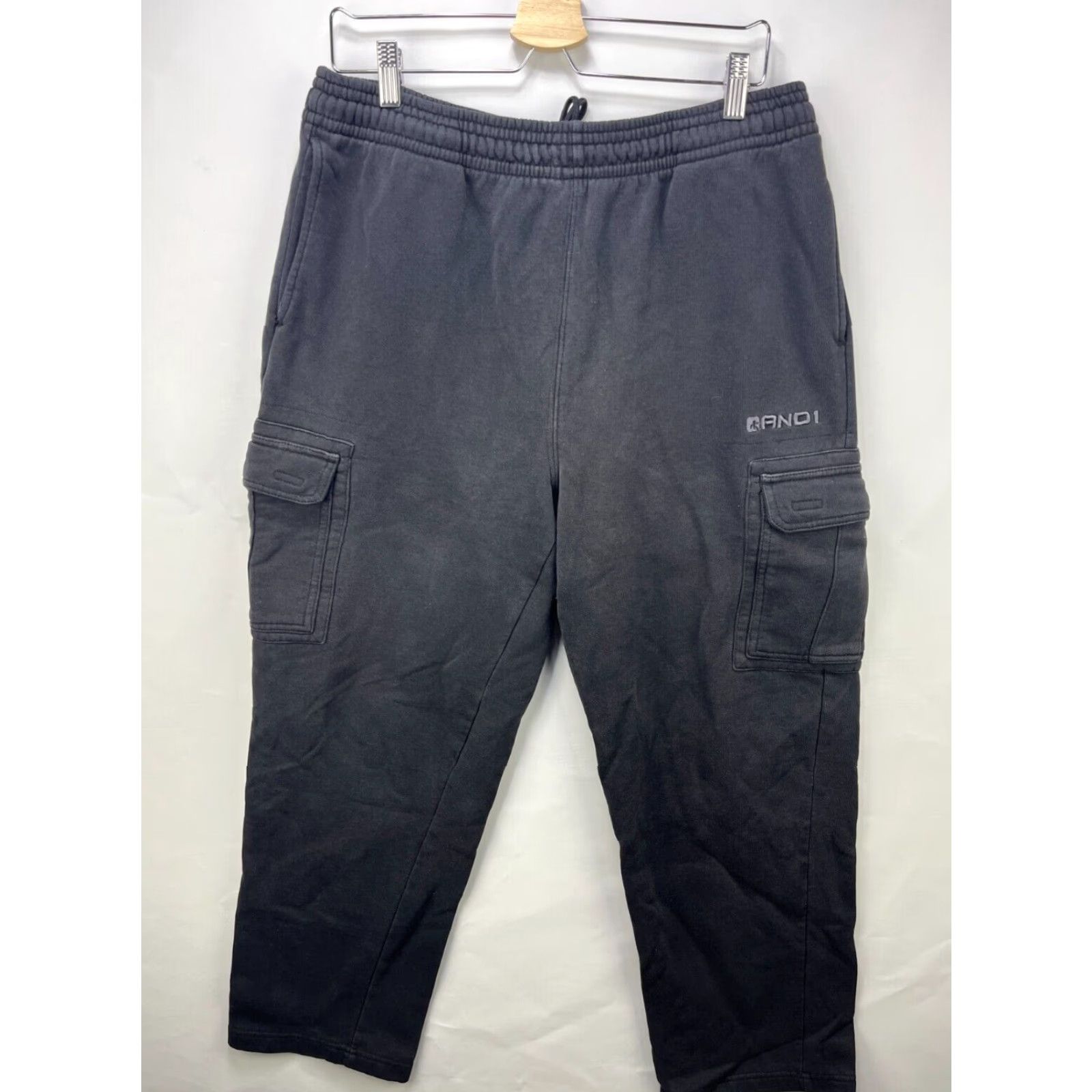 Vintage VINTAGE AND1 Baggy Sweatpants XL Black Mens Pants Sweatpants 90s Activewear Drawstring Wide Leg Loose Size US 36 / EU 52 - 2 Thumbnail