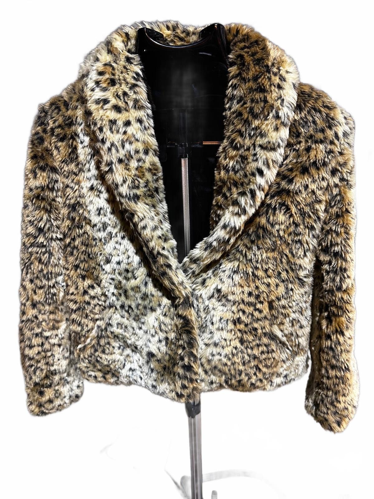 Other OBEY No.89 Faux Fur Leopard Print Jacket S Y2K Streetwear Size S / US 4 / IT 40 - 1 Thumbnail
