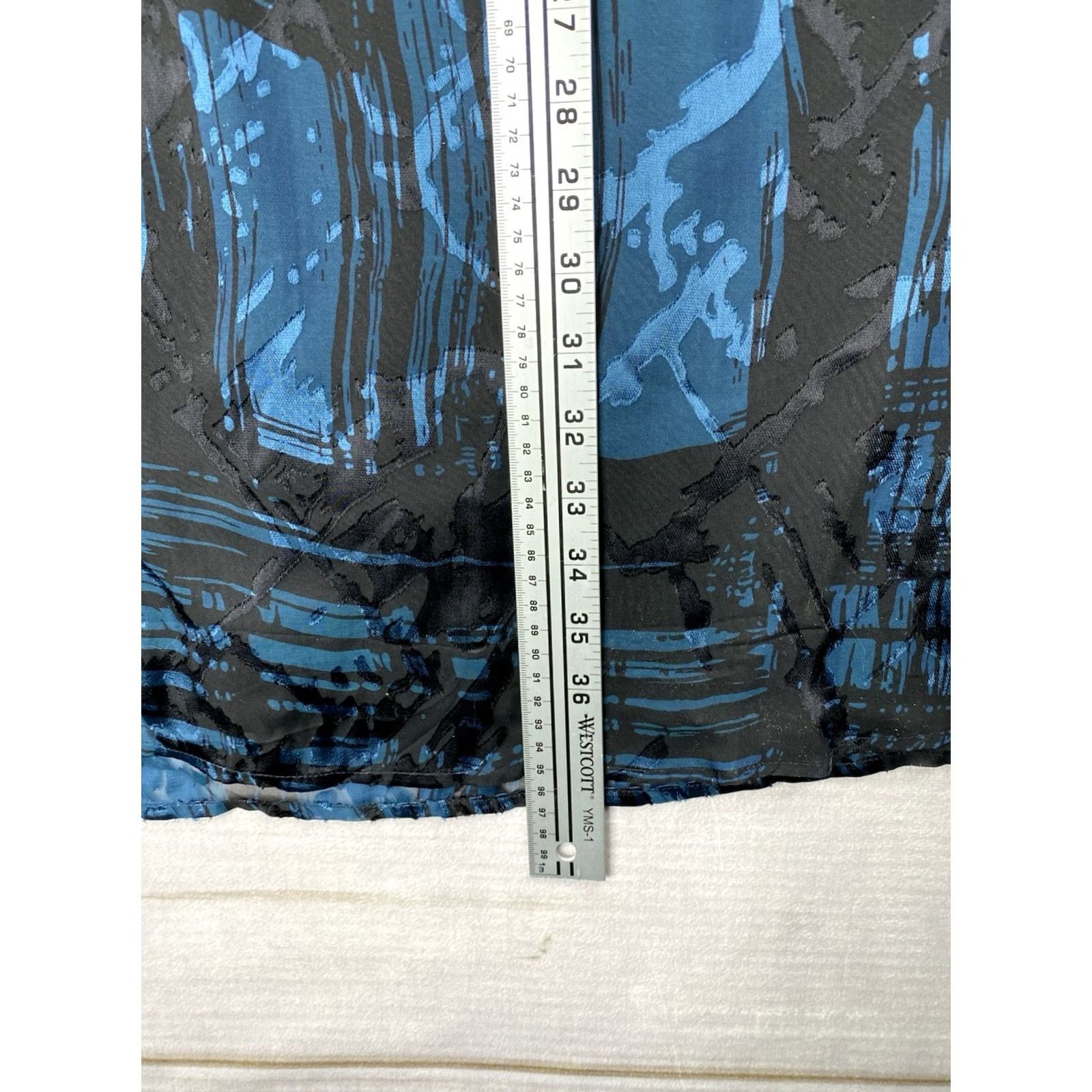 Vintage Chico's Skirt 14 L/XL Teal Black Burnout Silk Blend Lined Long Midi A-Line Bohemian NWT Womens Size 36" / US 14 / IT 50 - 4 Thumbnail