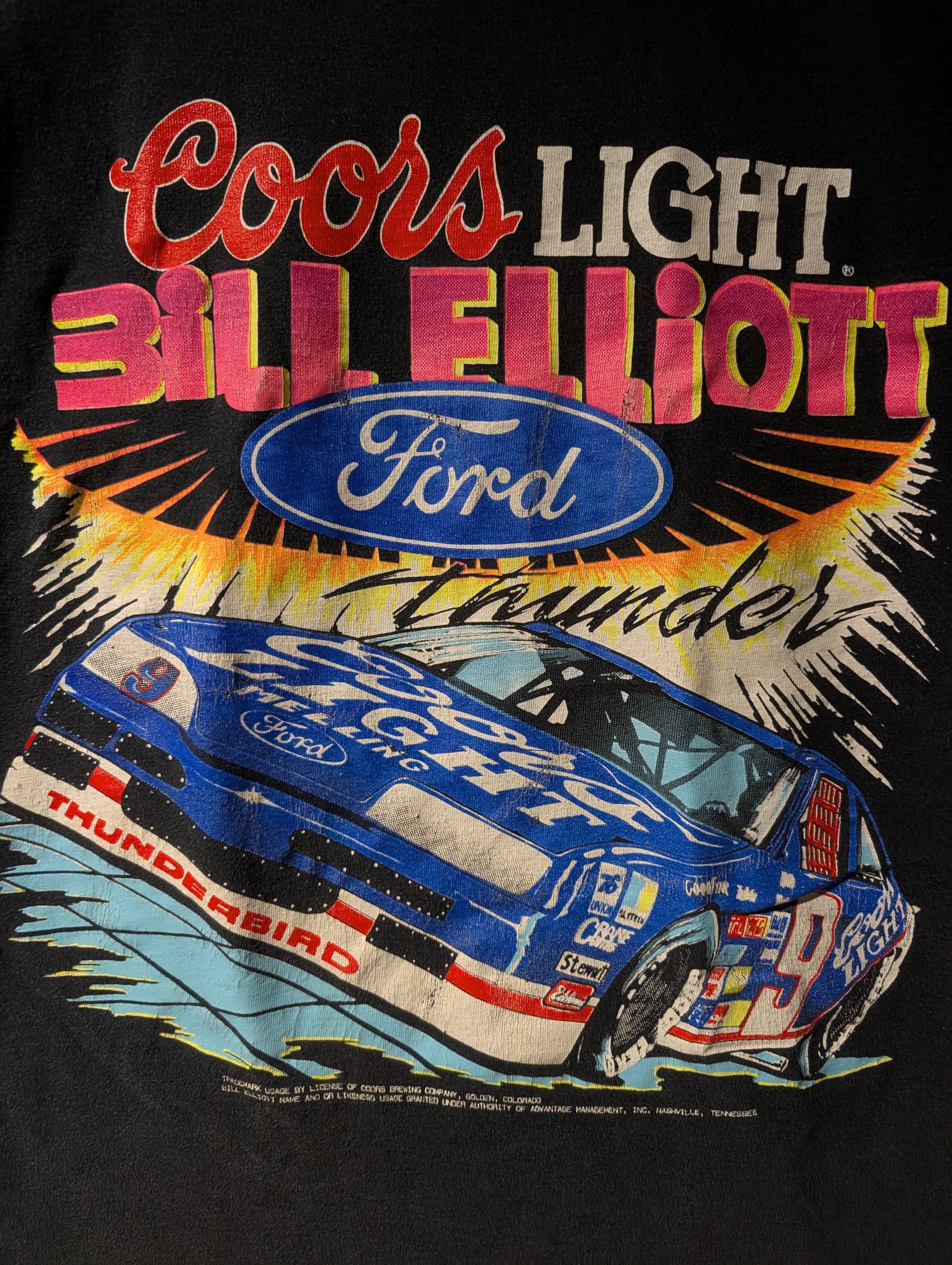 NASCAR Vintage 90s NASCAR Bill Elliott Shirt Coors Ford Racing Tee Size US M / EU 48-50 / 2 - 2 Thumbnail