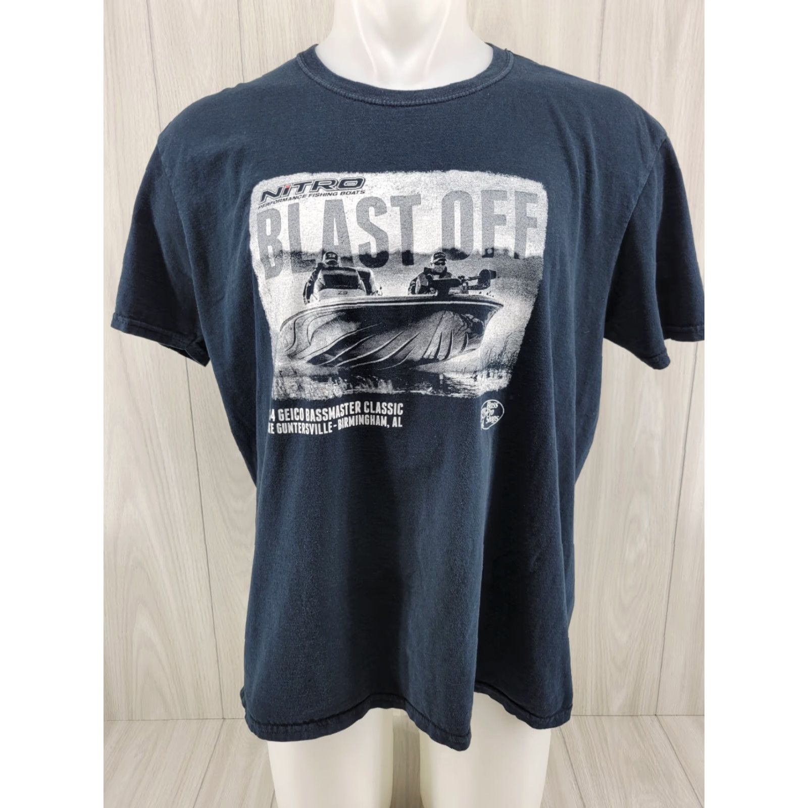 Gildan VINTAGE 2014 Geico Bassmaster Classic Nirto Blast Off Mens Shirt XL Black T-Shirt Short Sleeve Gildan Brand Size US XL / EU 56 / 4 - 2 Thumbnail