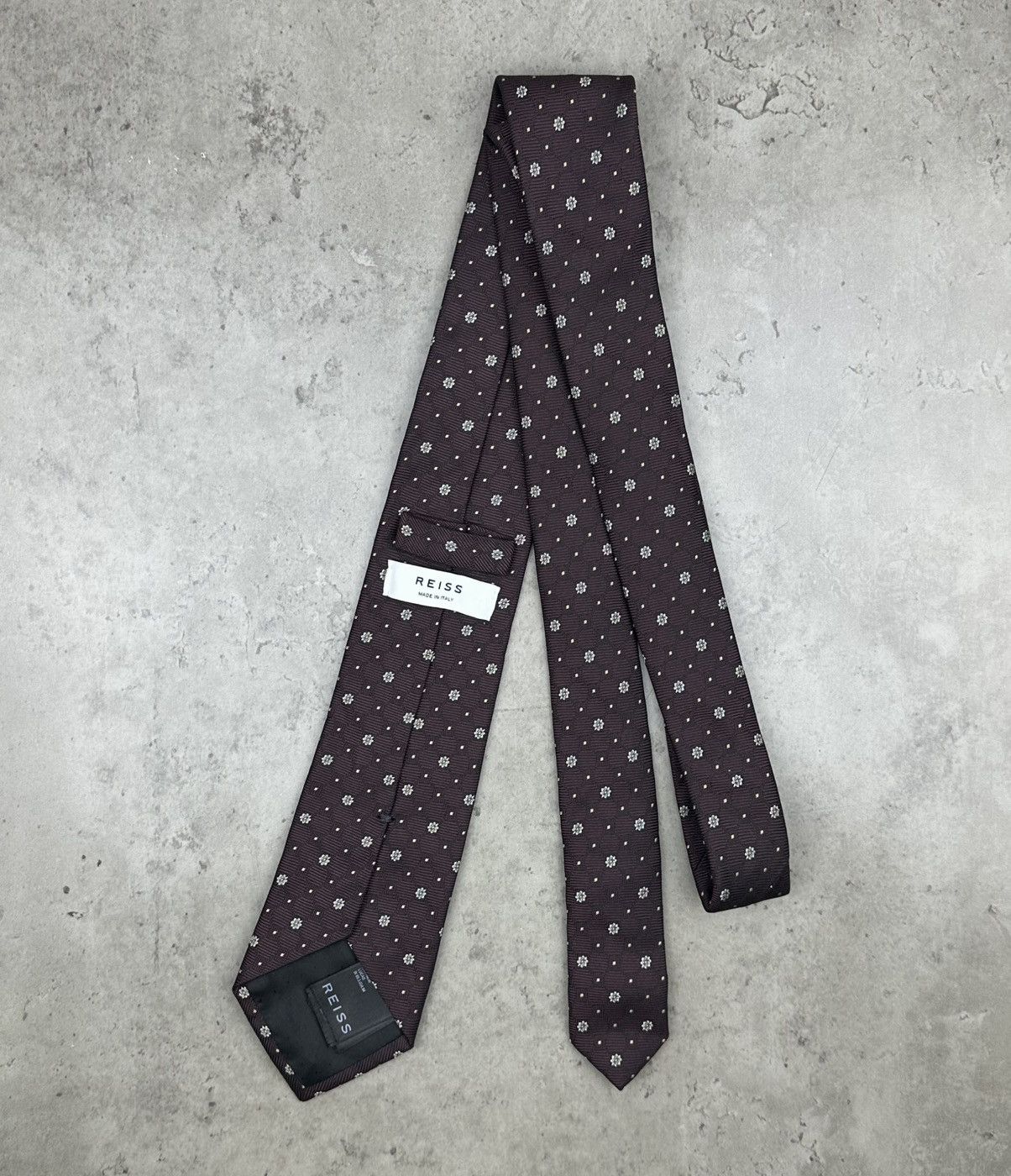 Reiss Reiss Floral Silk Tie - Made in Italy Designer Mens Necktie Size ONE SIZE - 4 Thumbnail