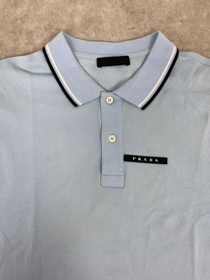 Prada SS2022 Prada Baby Blue Polo Shirt Size US M / EU 48-50 / 2 - 5 Thumbnail