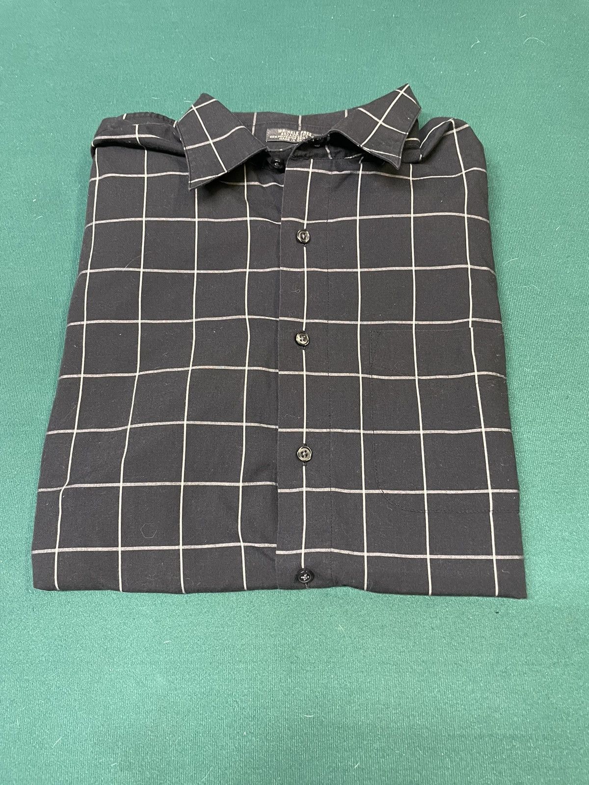 Van Heusen Van Heusen Black Windowpane Short Sleeve Button-Up Size US M / EU 48-50 / 2 - 1 Thumbnail