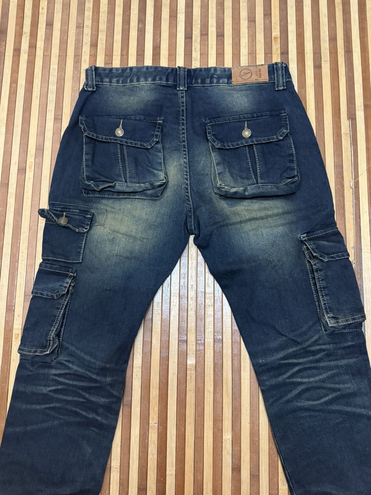 Japanese Brand Vintage The F&S Jeans Denim Cargo Pants 9 Bush Pocket W31X32 Size US 31 - 9 Thumbnail
