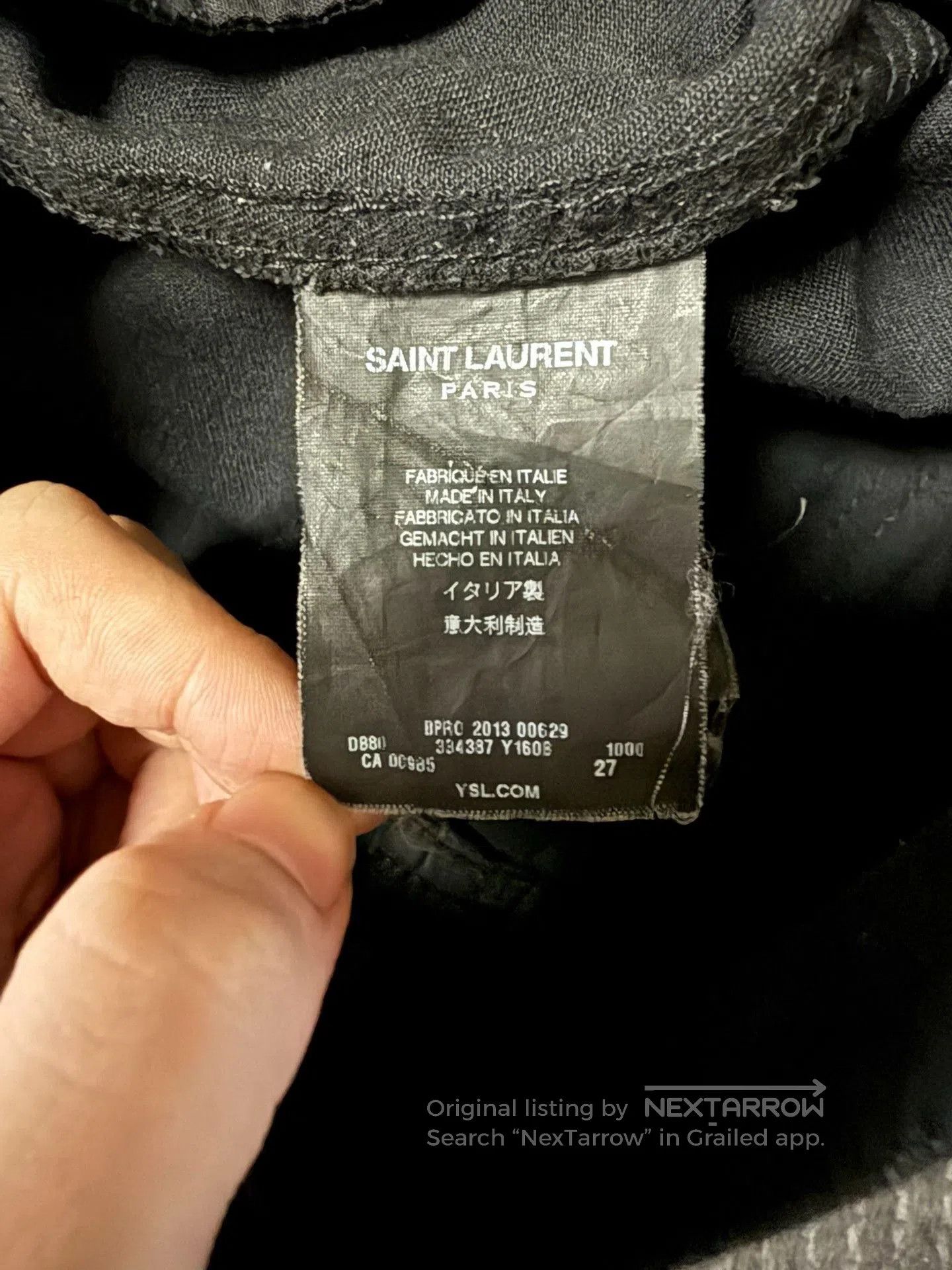 Saint Laurent Paris Saint Laurent D08 Black Biker Jeans. Size US 27 - 4 Thumbnail