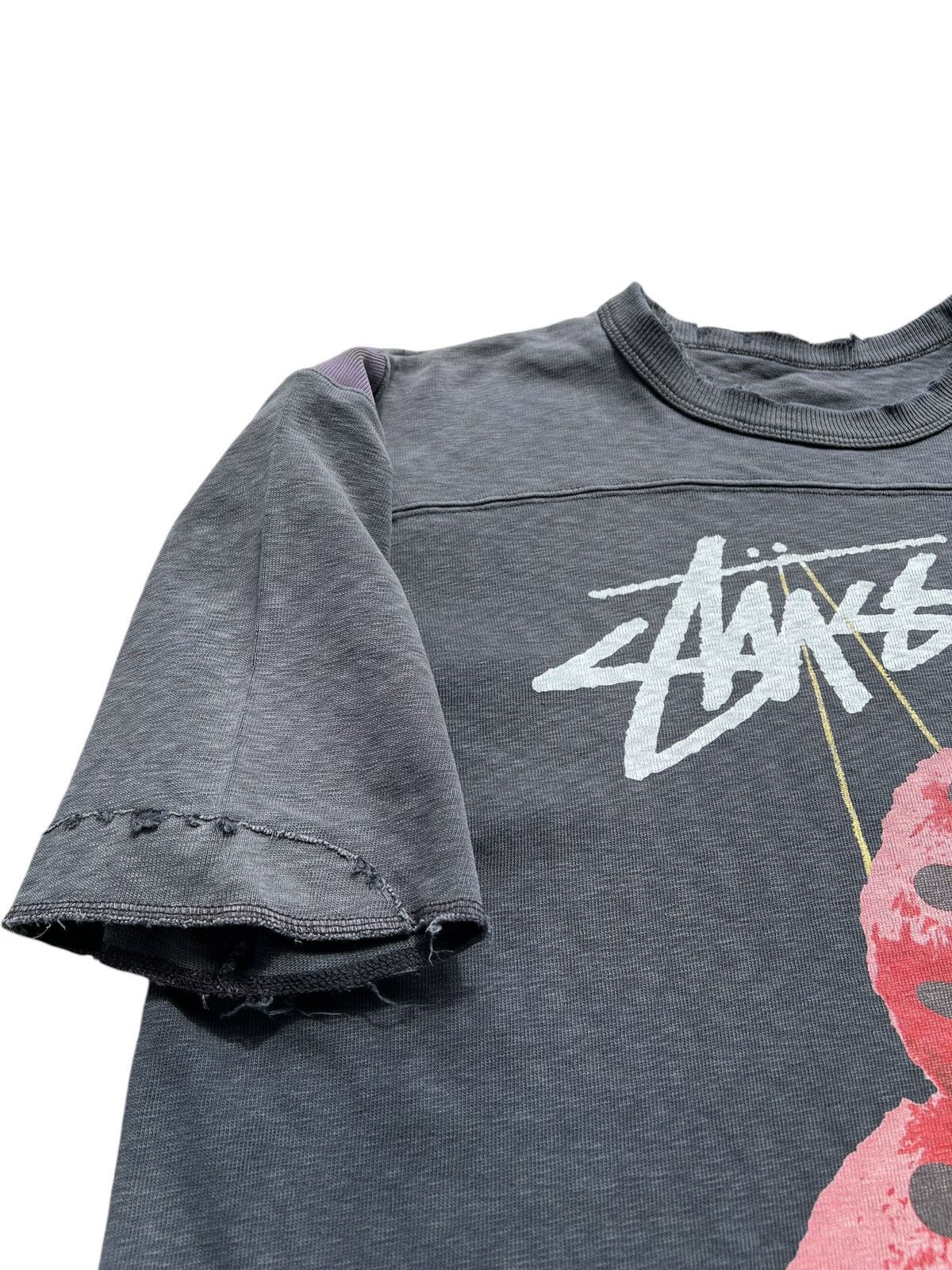 Stussy 🔥Vintage 90’s Stussy Fuzzy Dice Spellout Logo T-Shirt Size US L / EU 52-54 / 3 - 4 Thumbnail