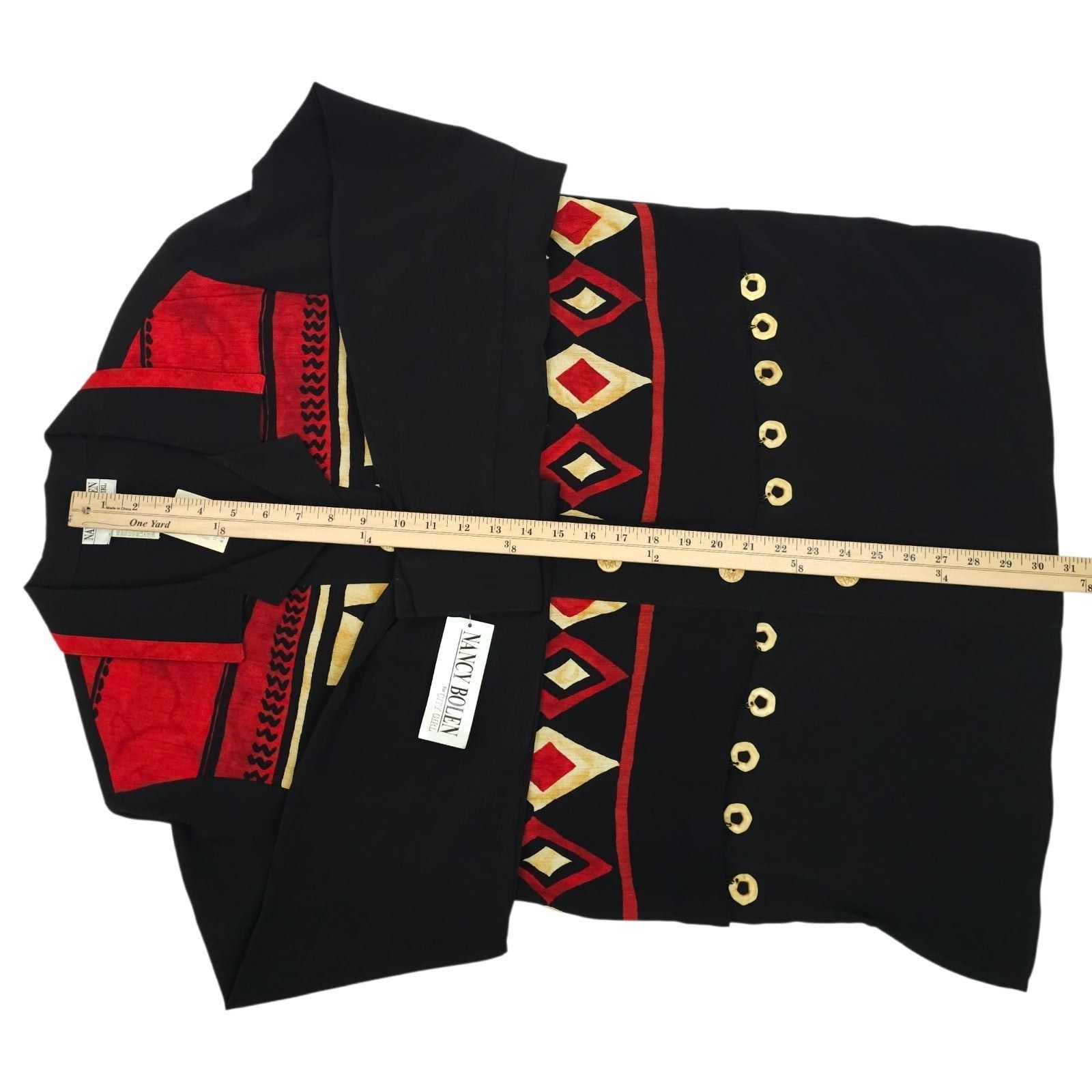 Other Nancy Bolen City Girl Shirt 18 Geo Vintage 90s Tribal Print Size XXL / US 16-18 / IT 52-54 - 5 Thumbnail