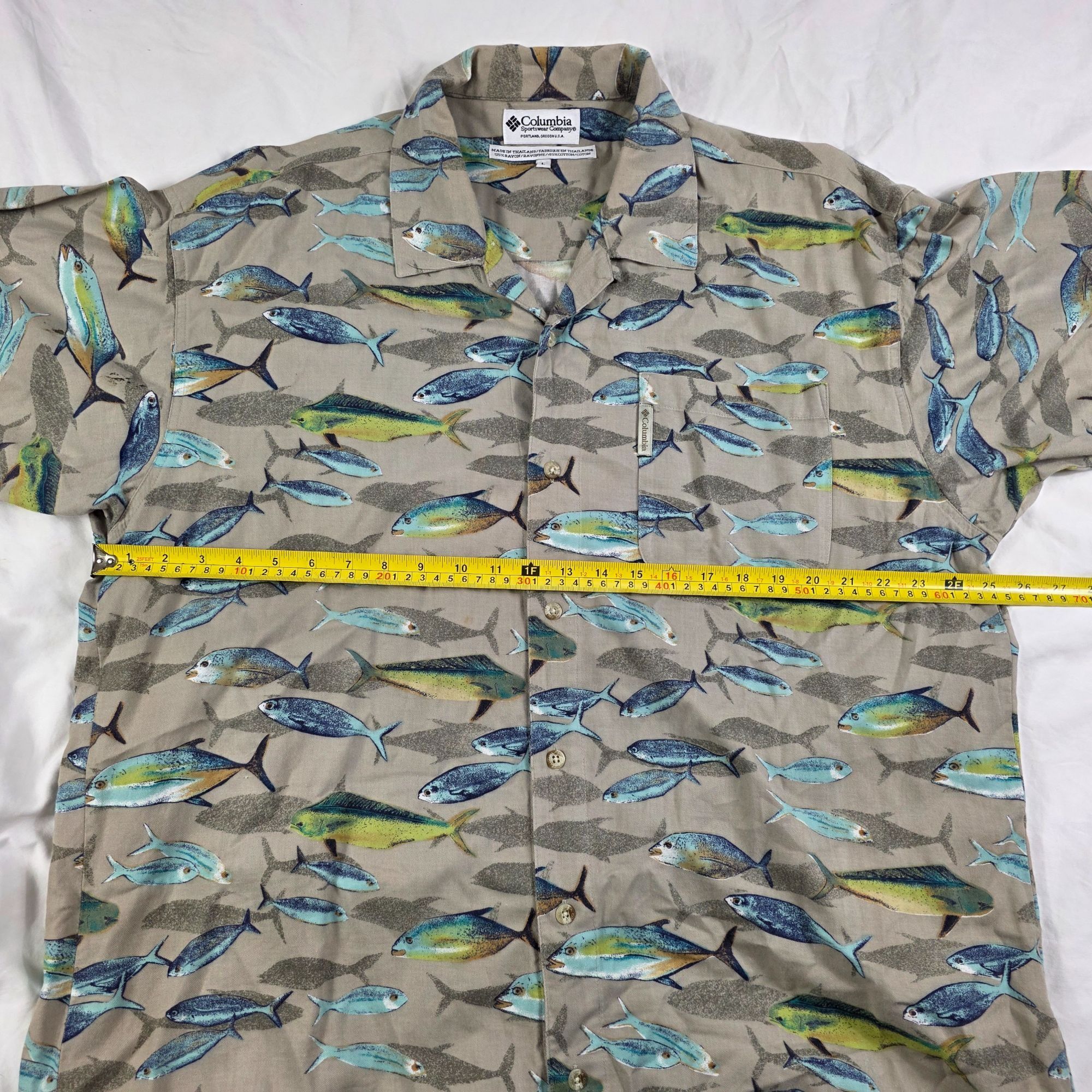 Columbia Columbia Mens Large Brown Multicolor Fish Print Short Sleeve Size US L / EU 52-54 / 3 - 5 Thumbnail