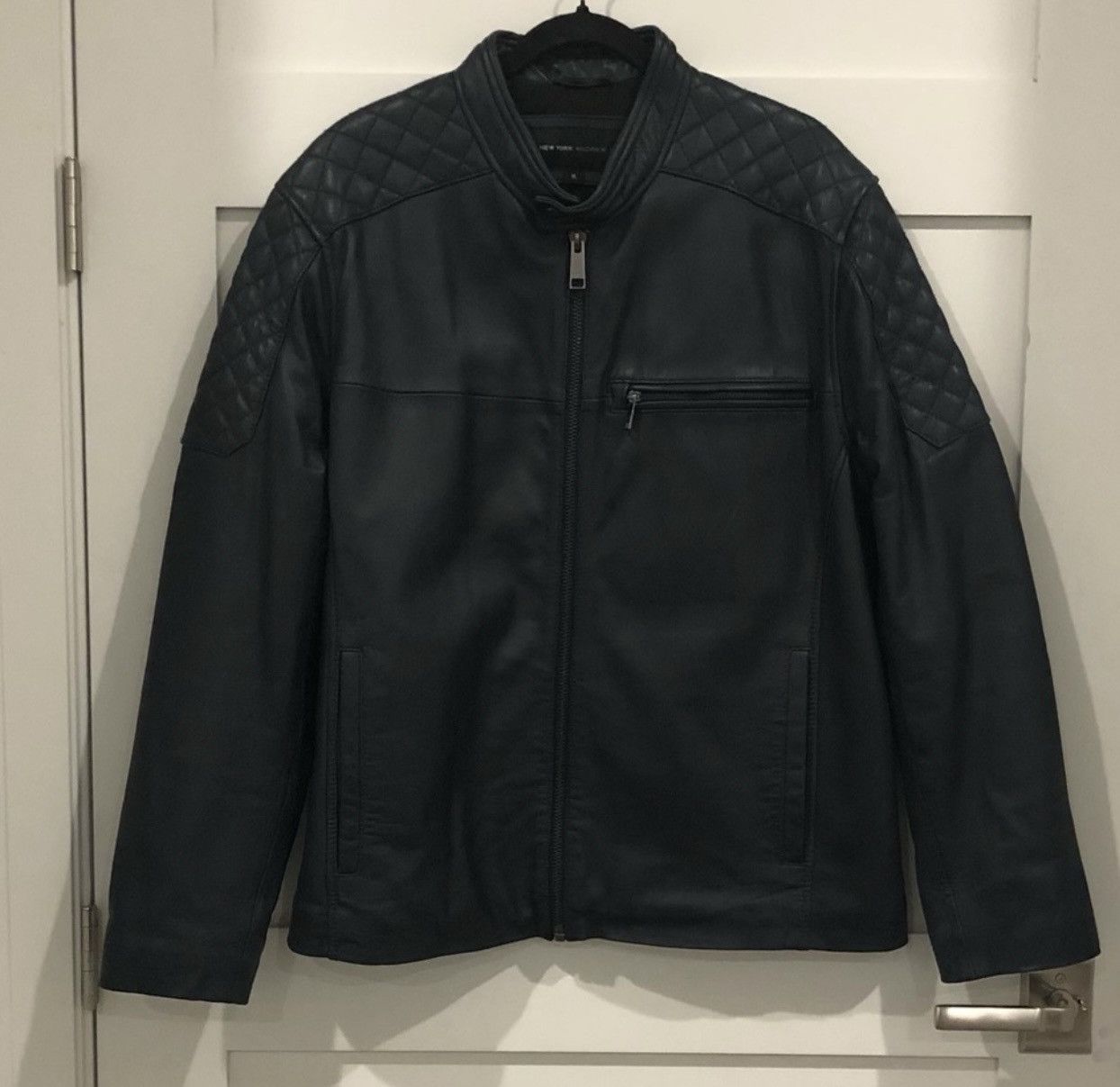 image of Marc New York Leather Jacket in Blue, Men's (Size XL)