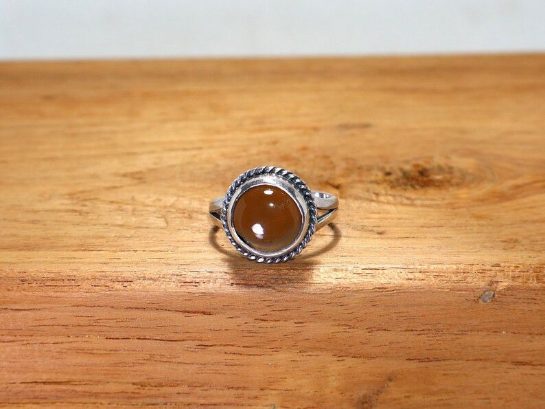 Handmade Smoky Quartz Ring, 925 Sterling Silver Handmade Boho Jewelry Size ONE SIZE - 1 Thumbnail