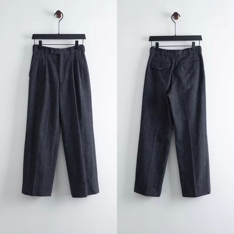 Comme des Garcons COMME des GARCONS HOMME dark grey straight leg wide pleated Size US 30 / EU 46 - 1 Thumbnail