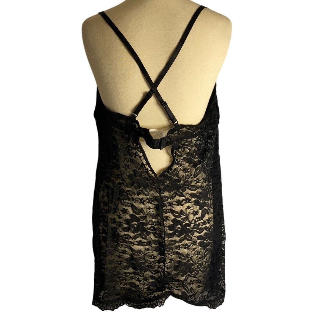 Other Goth Romantic Black Lace Mesh Chemise Slip Dress XL Size ONE SIZE - 5 Thumbnail